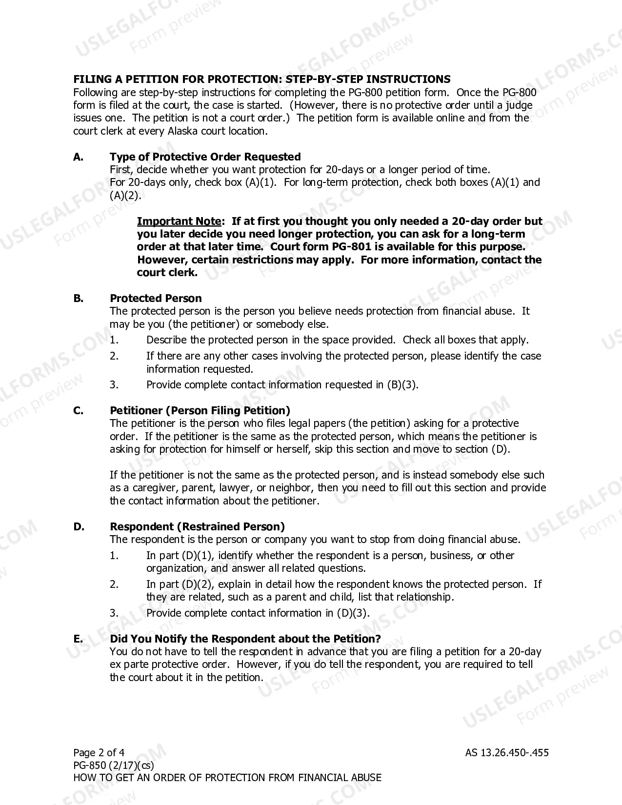 Preview Instructions: How to Get an Order of Protection from Financial Abuse