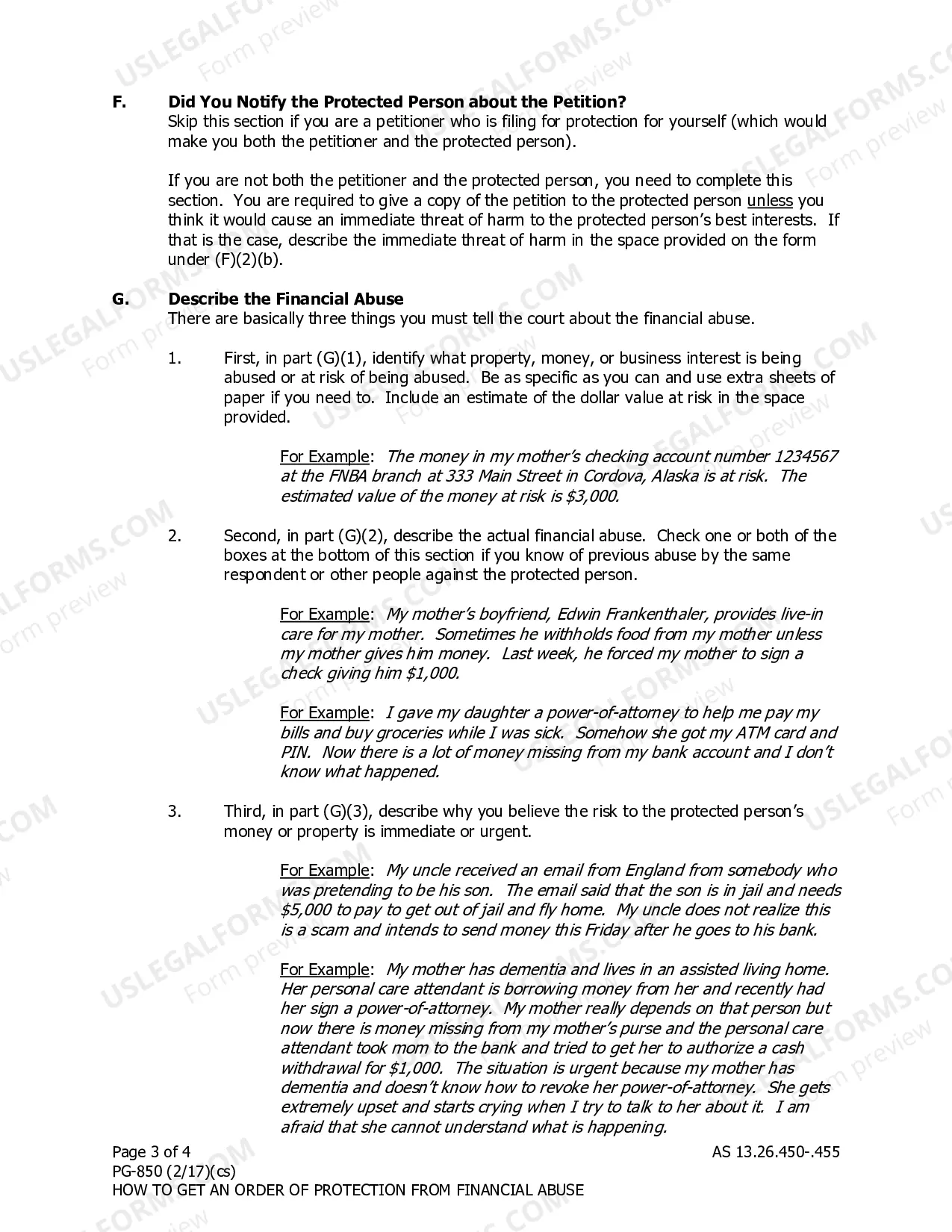 Preview Instructions: How to Get an Order of Protection from Financial Abuse