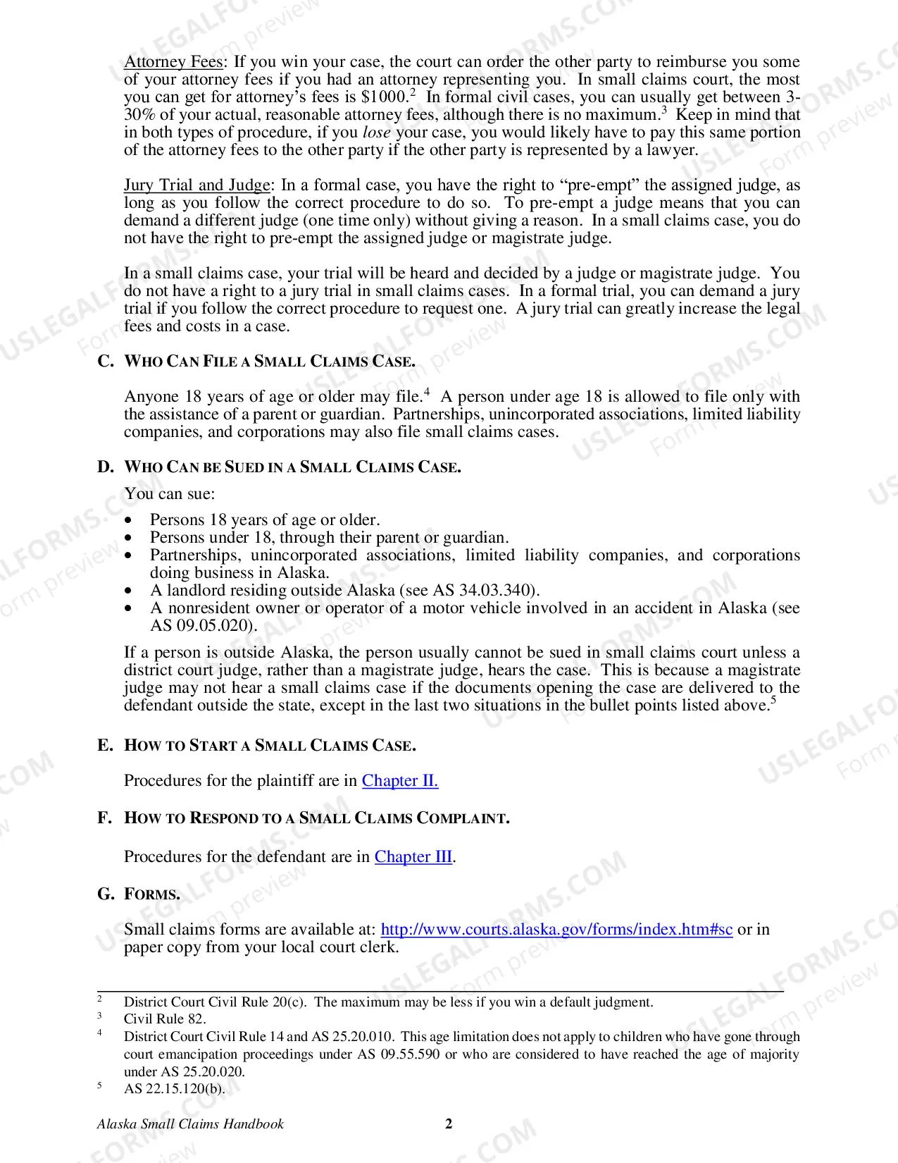 Preview Alaska Small Claims Handbook