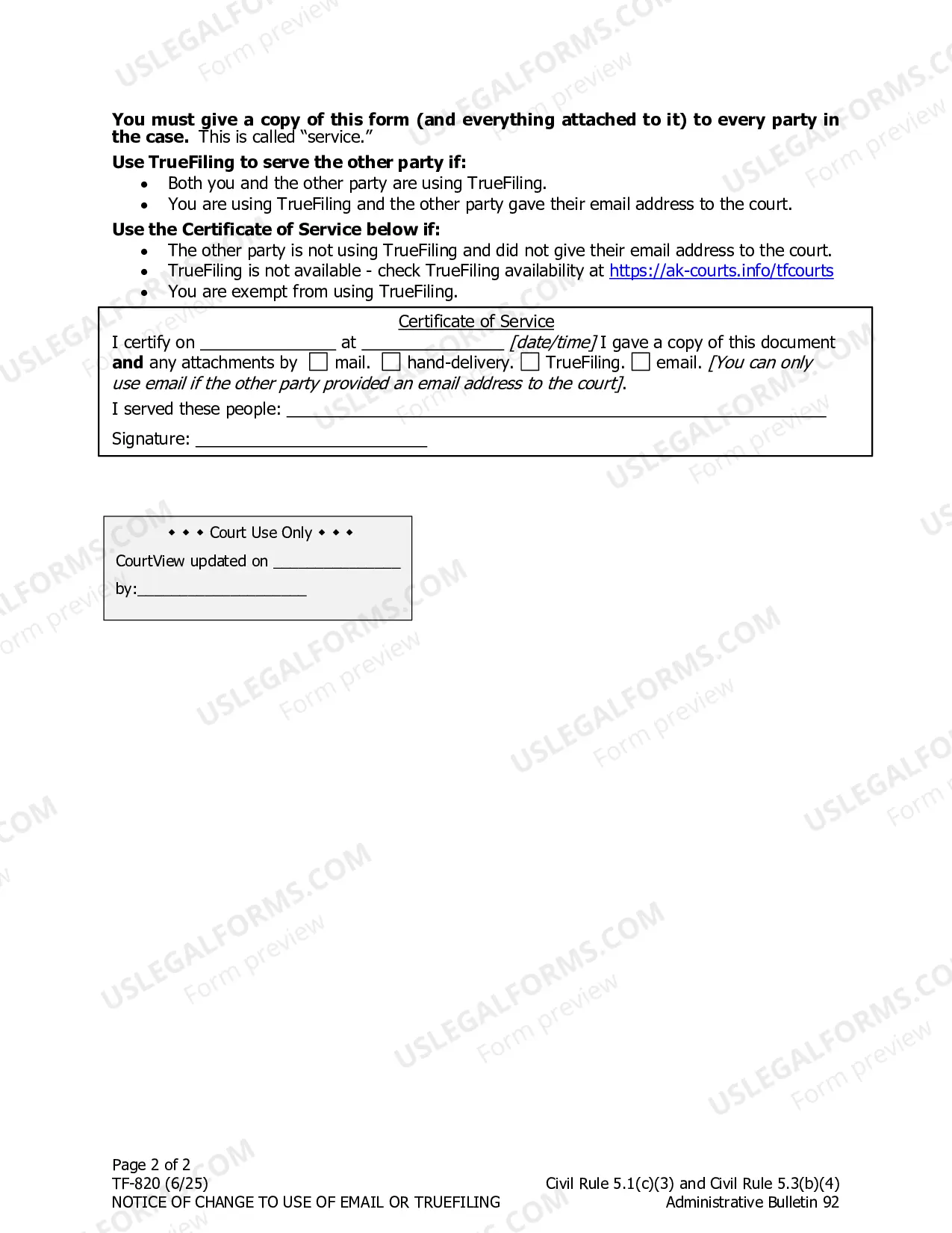 Preview Electronic Delivery of Case Documents