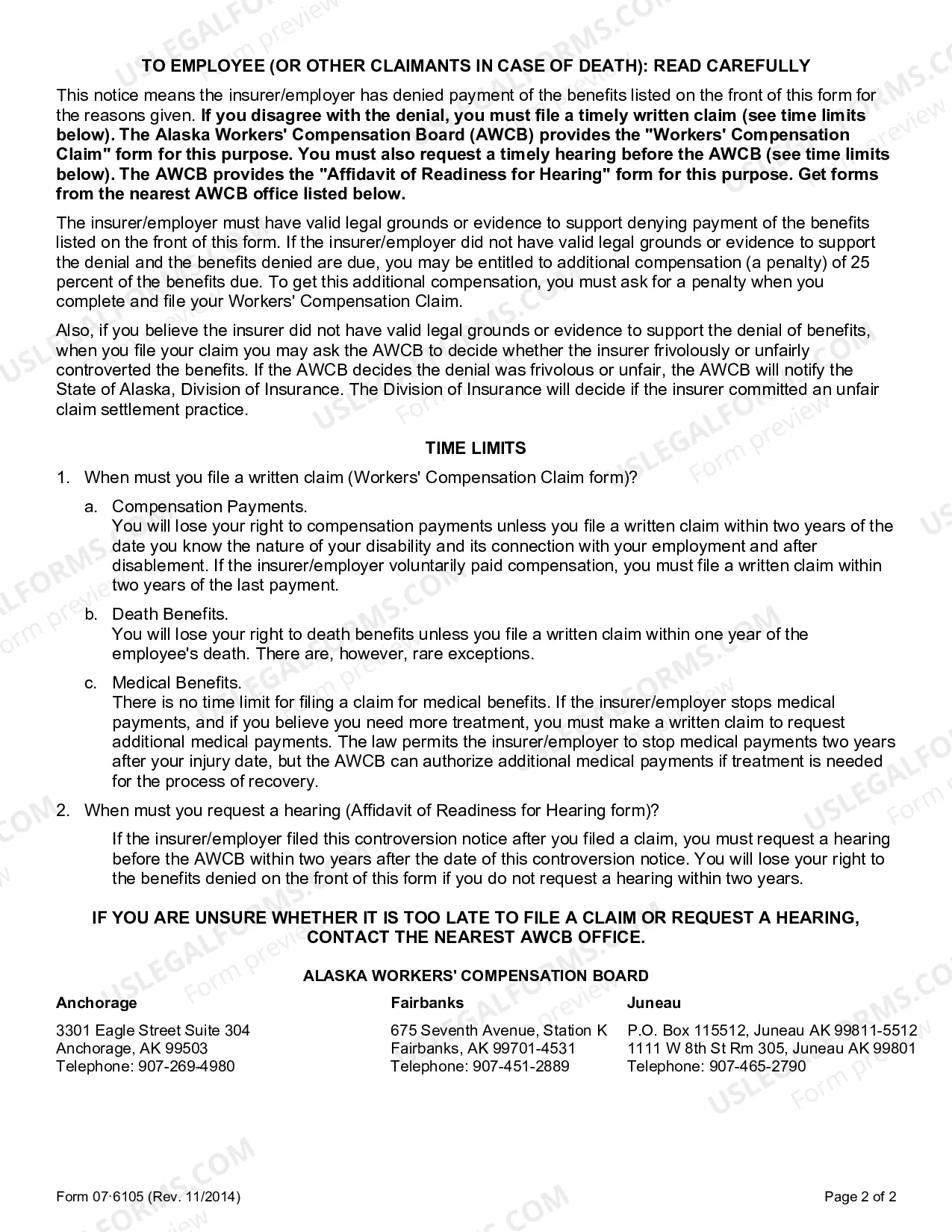 Preview Controversion (Denial) Notice
