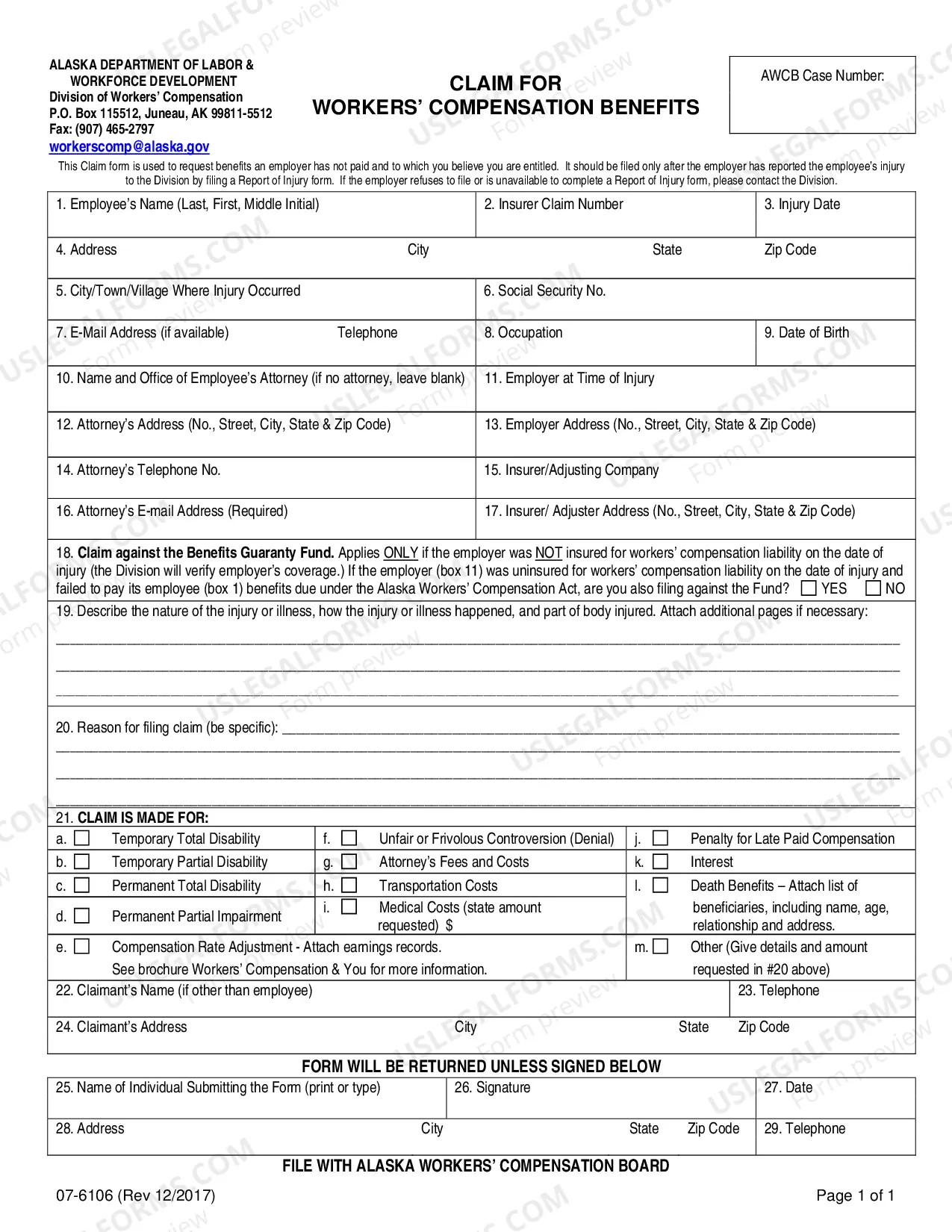 Preview Claim for Benefits