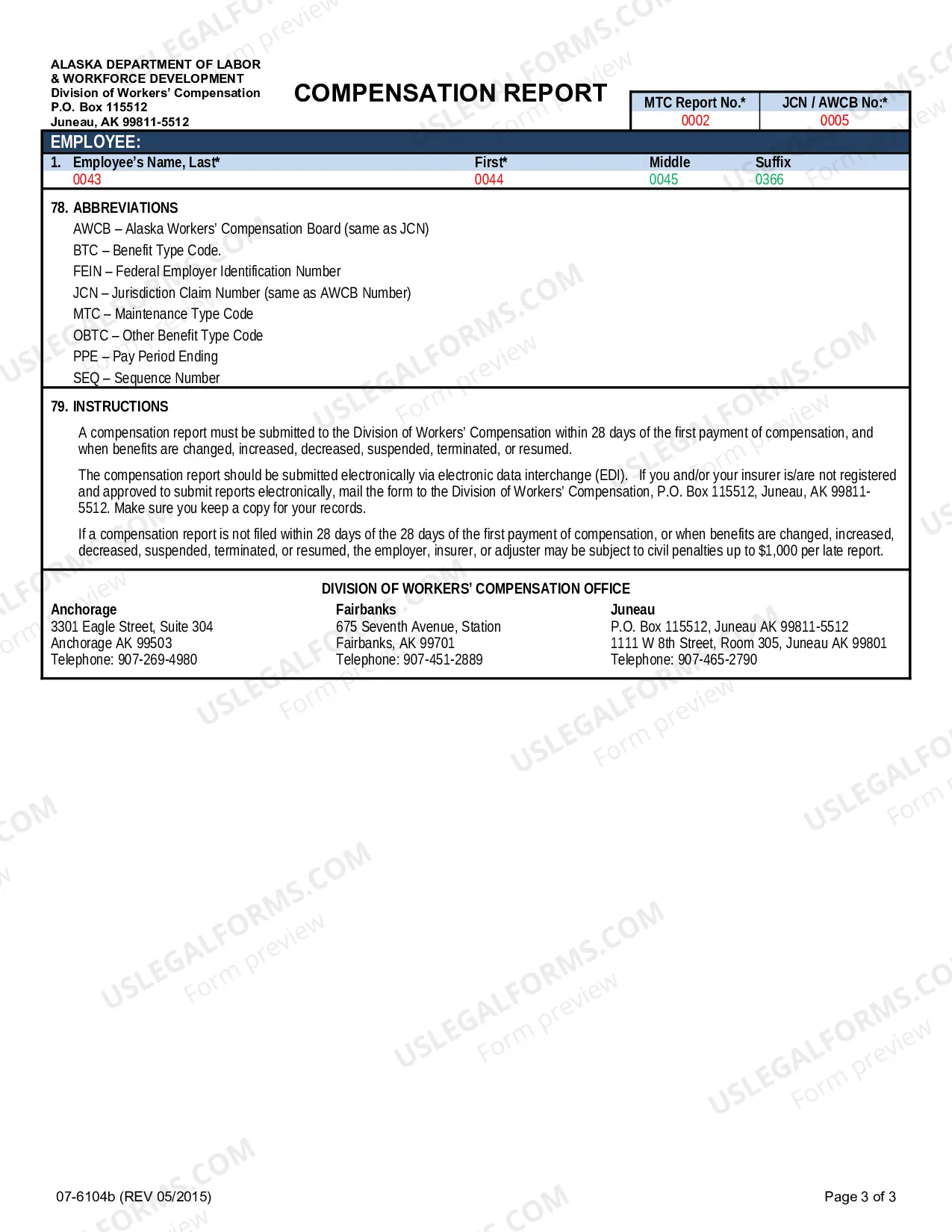 Preview EDI Crosswalk, Compensation Report