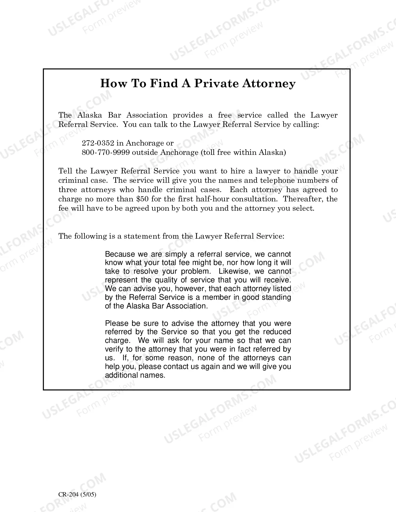 Preview Information For Defendants About Getting a Court-Appointed Attorney