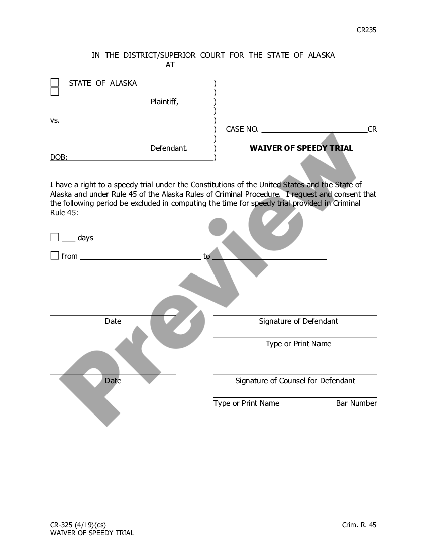 Speedy Trial In Divorce Cases | US Legal Forms