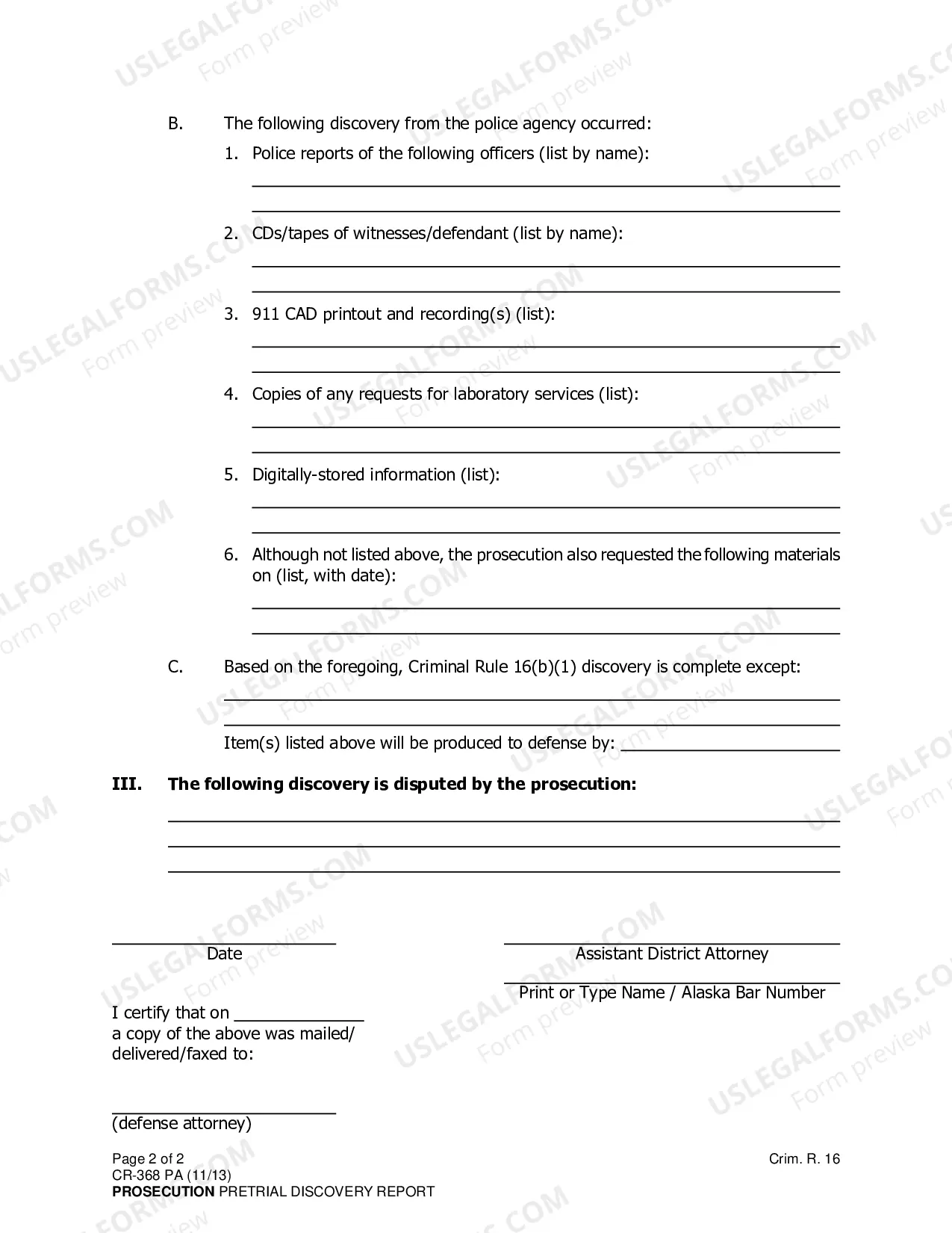 Preview Prosecution Pretrial Discovery Report for Palmer