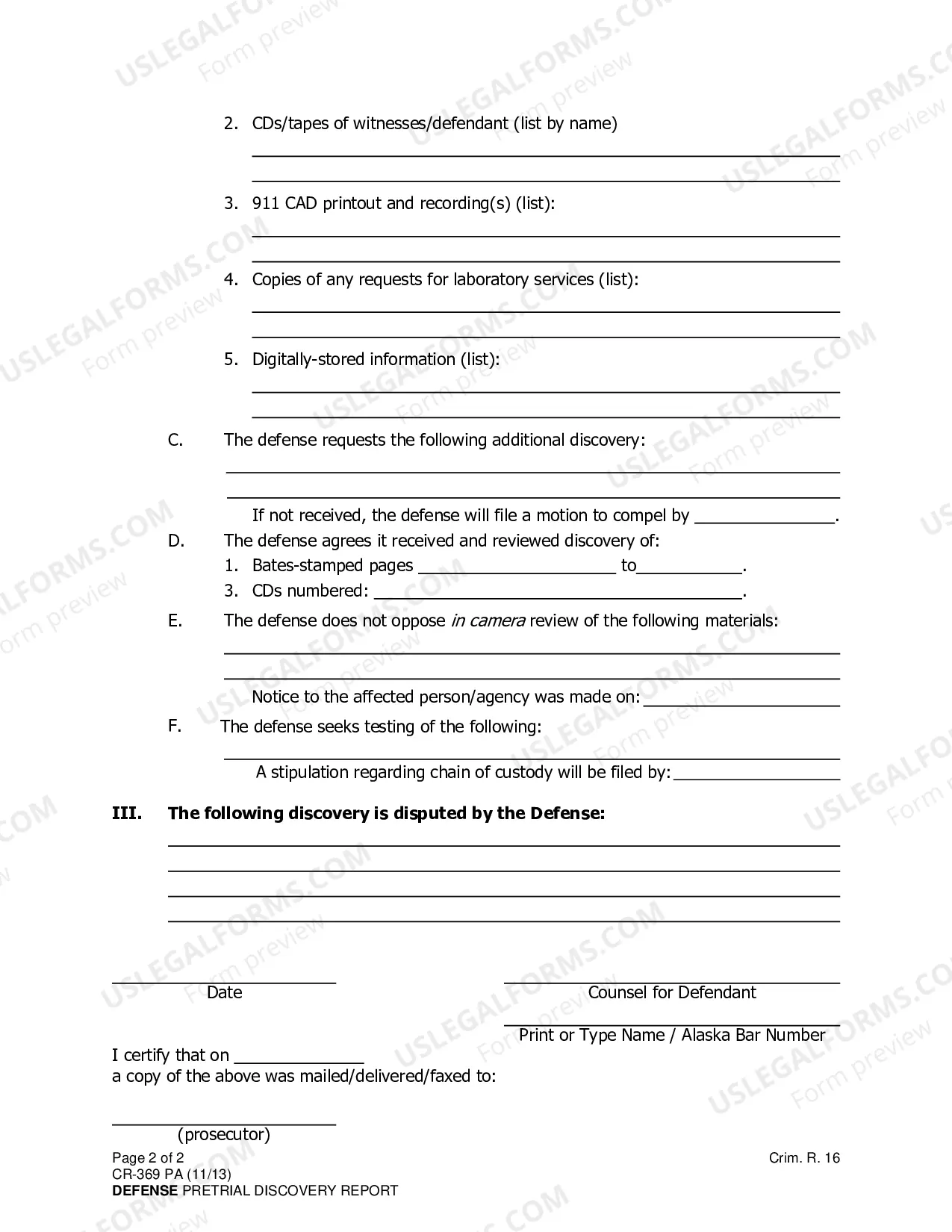 Preview Defense Pretrial Discovery Report for Palmer