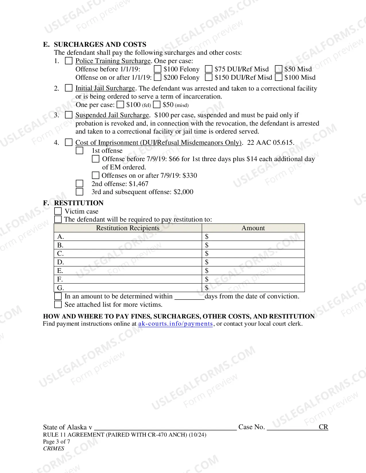 Preview Rule 11 Agreement and Proposed Judgment - Superior Court - Anchorage Only