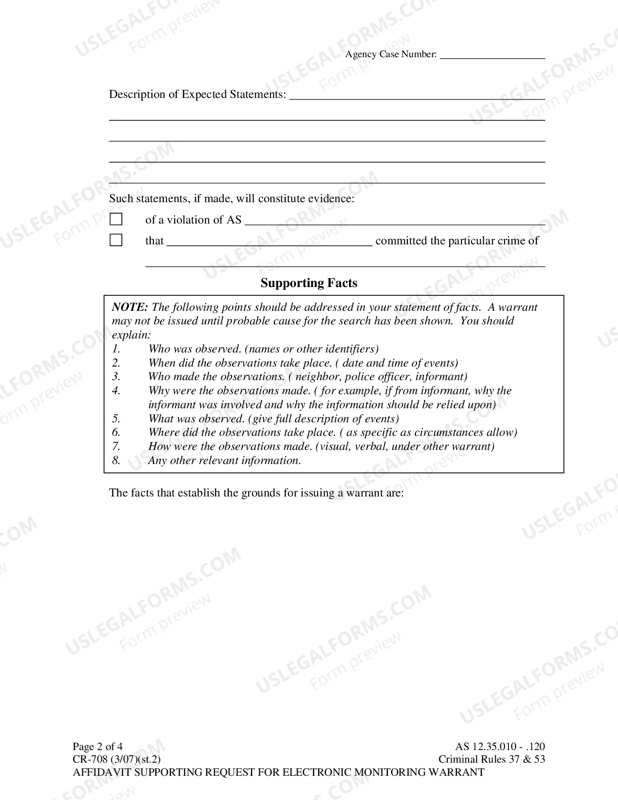 Preview Affidavit Supporting Request For Electronic Monitoring Warrant
