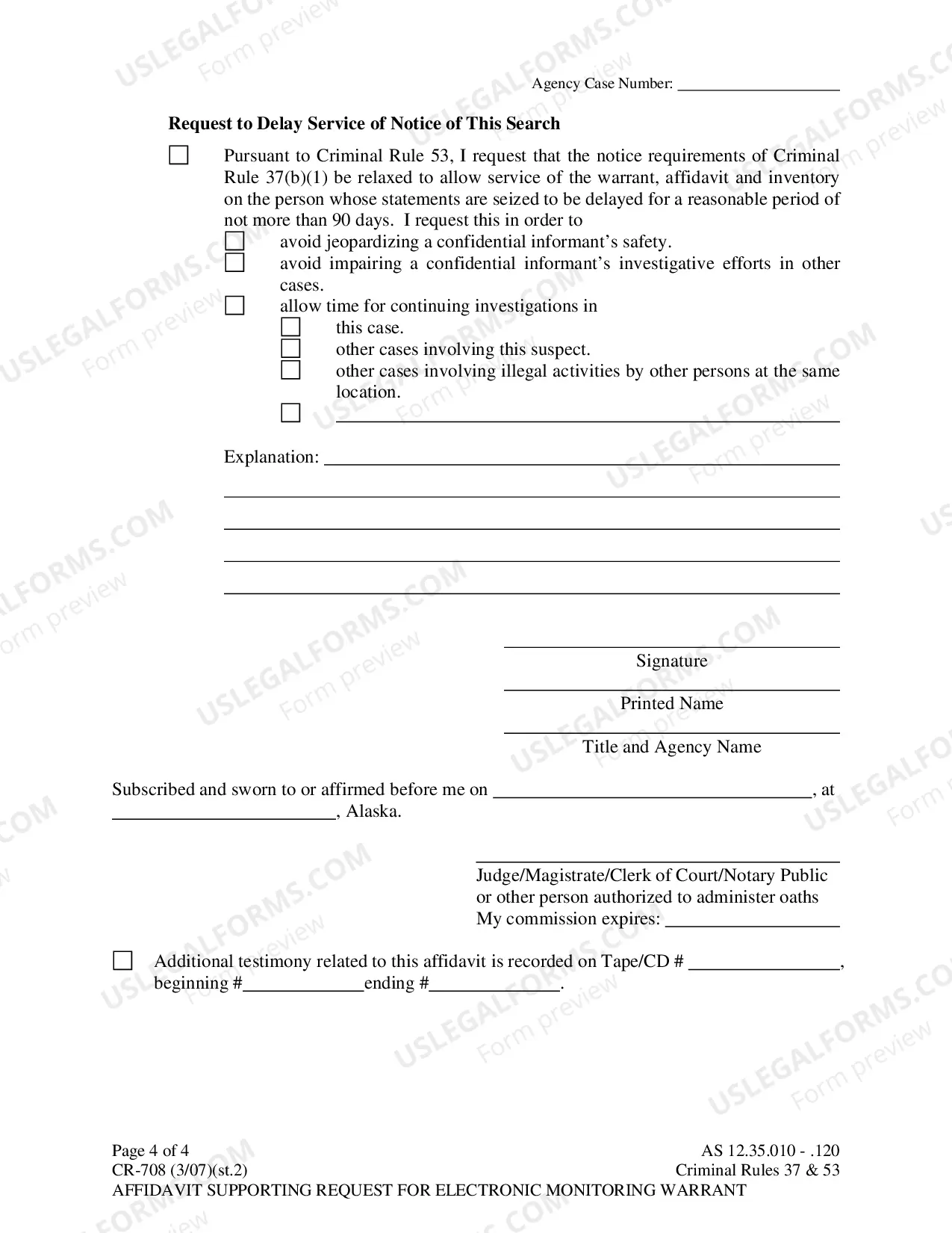 Preview Affidavit Supporting Request For Electronic Monitoring Warrant