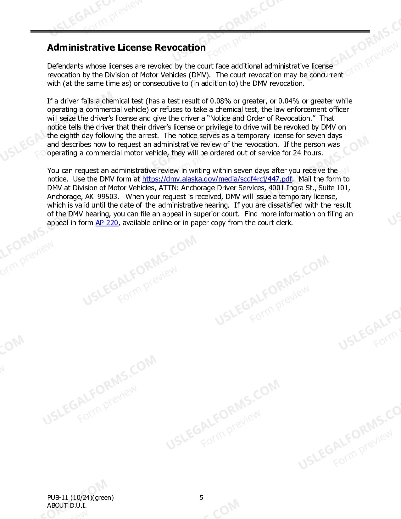 Preview About DUI (Driving Under the Influence)