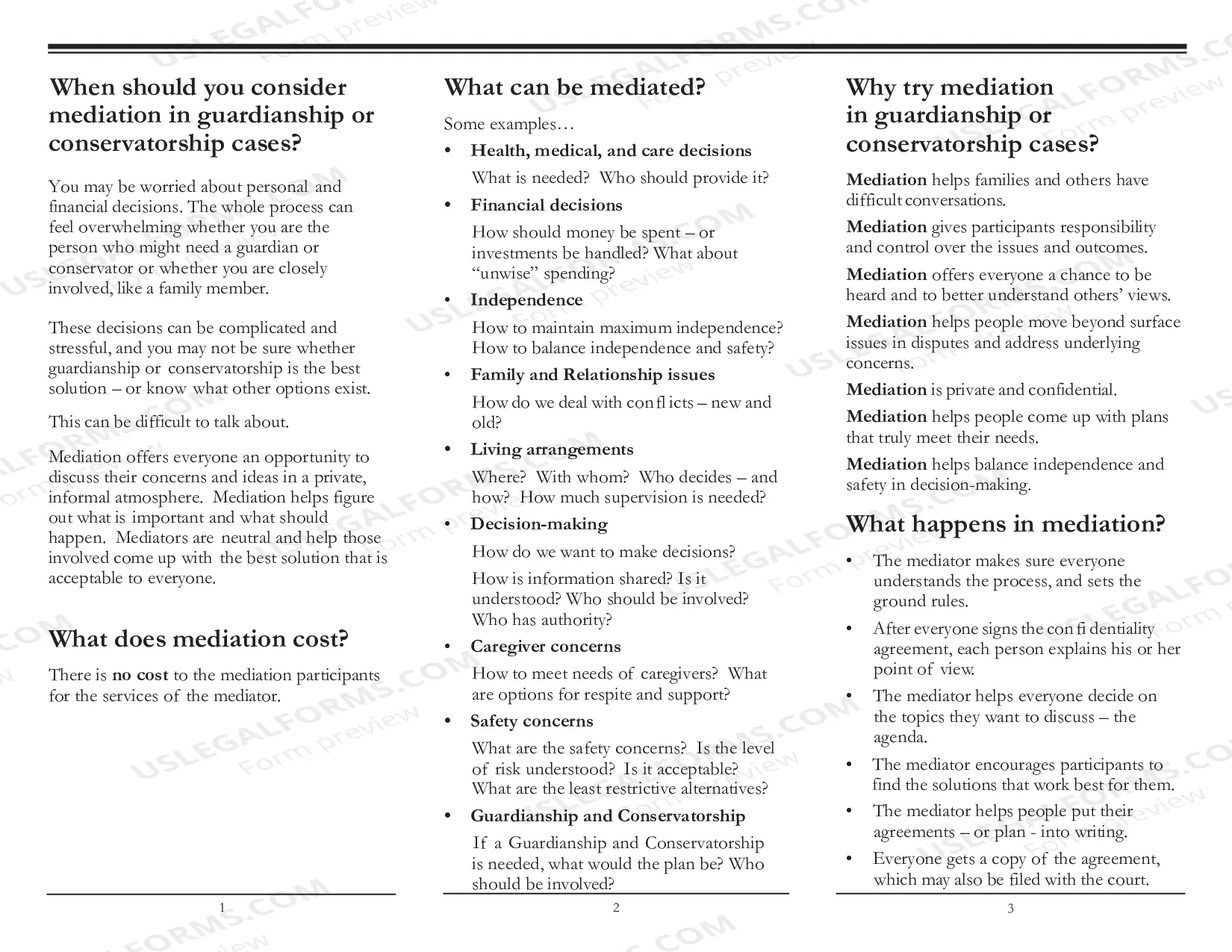 Preview Guardianship and Conservatorship Mediation Program
