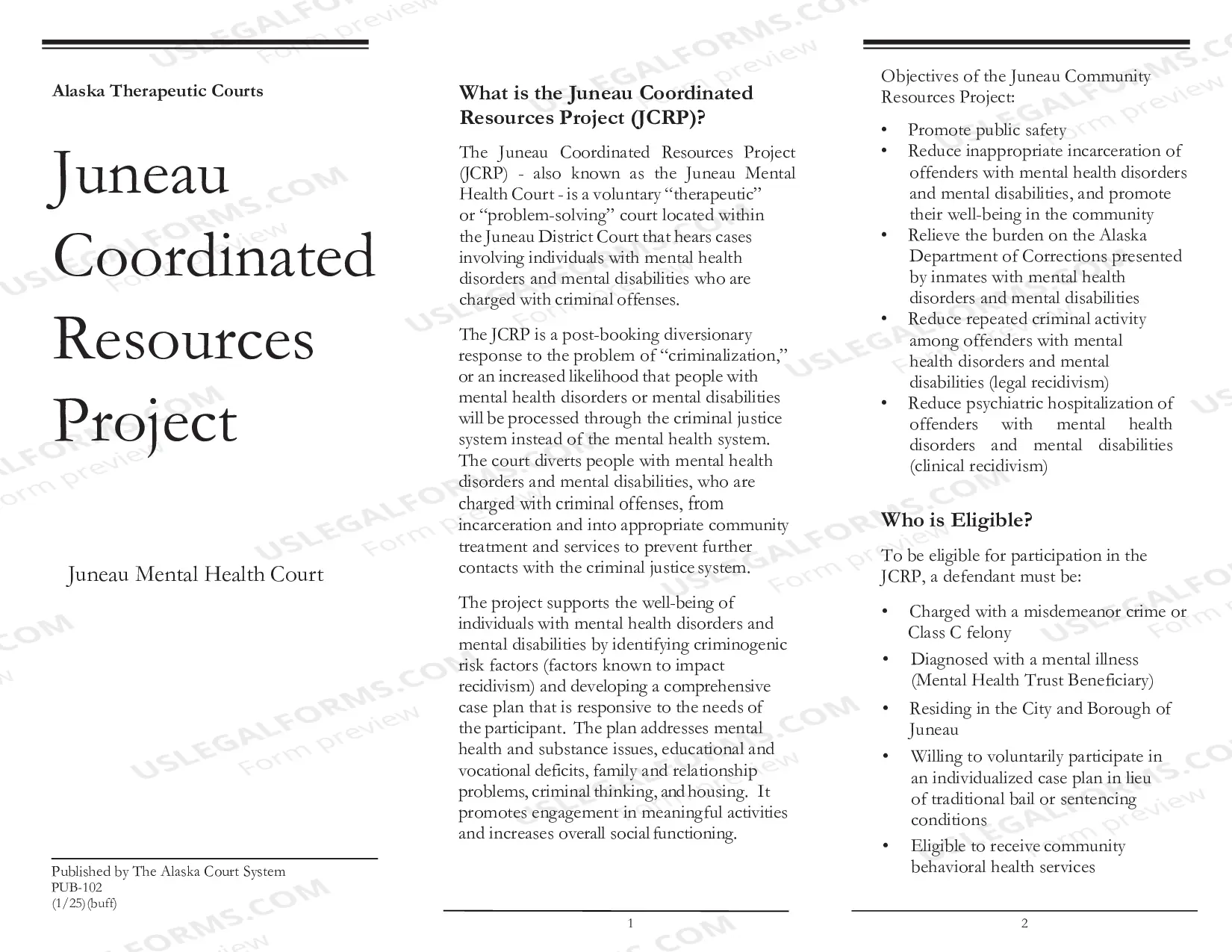 Preview Juneau Coordinated Resources Project - Mental Health Court