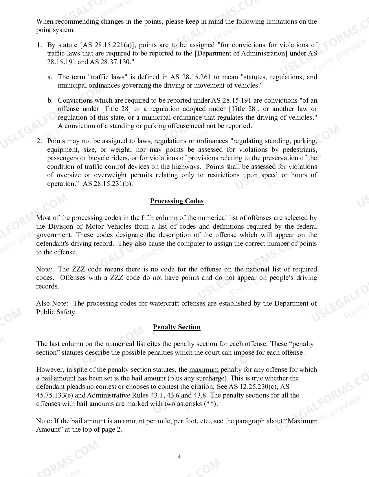 Preview Version A: Vehicle and Traffic Offenses Booklet (Offenses Listed Numerically)