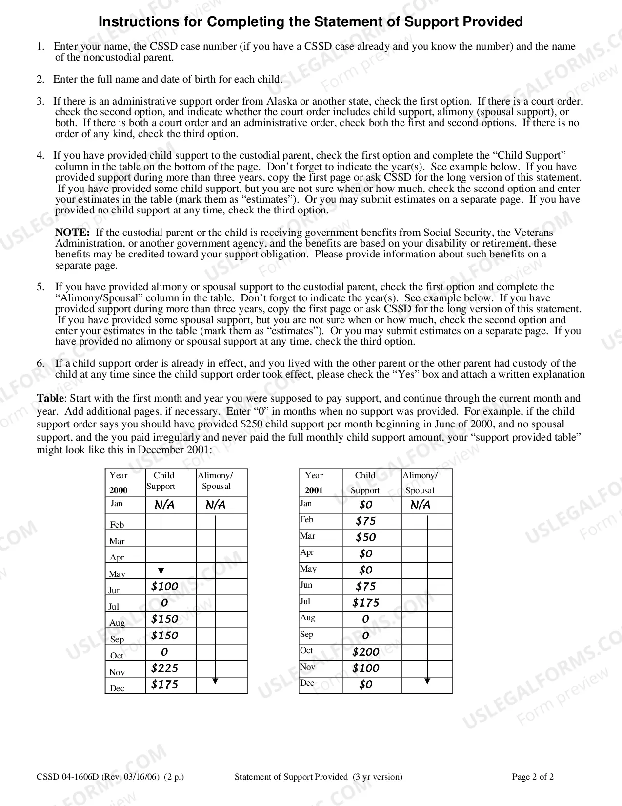 Preview Statement of Support Paid - 3 year version
