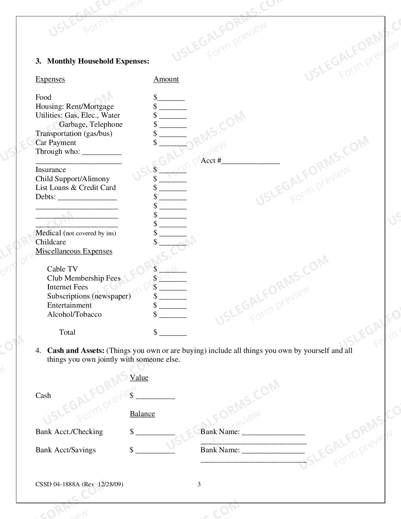Preview Settlement Financial Statement