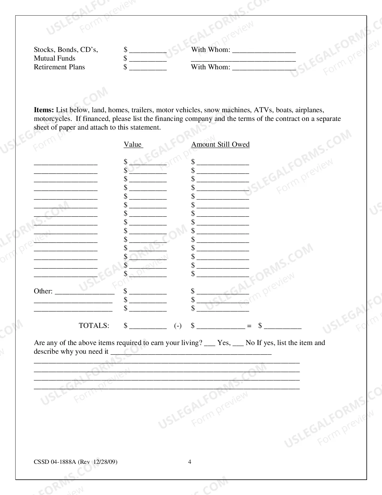 Preview Settlement Financial Statement