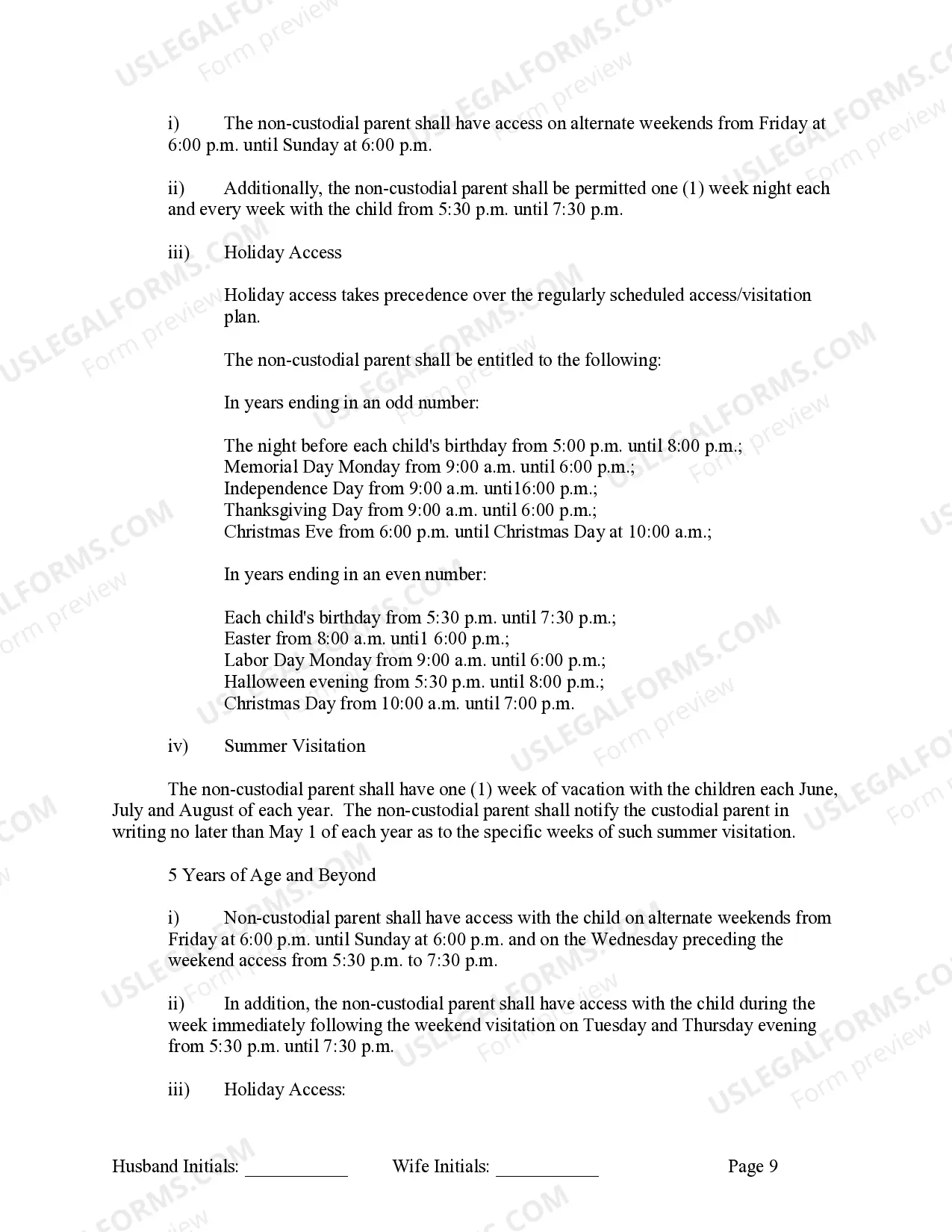 Preview Marital Legal Separation and Property Settlement Agreement where Minor Children and No Joint Property or Debts and Divorce Action Filed