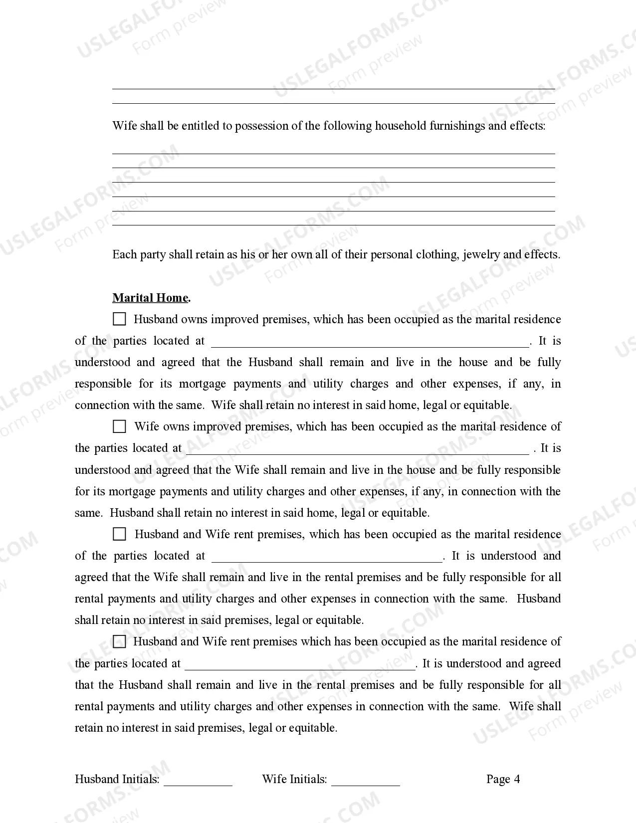 Preview Marital Legal Separation and Property Settlement Agreement where Minor Children and No Joint Property or Debts that is Effective Immediately
