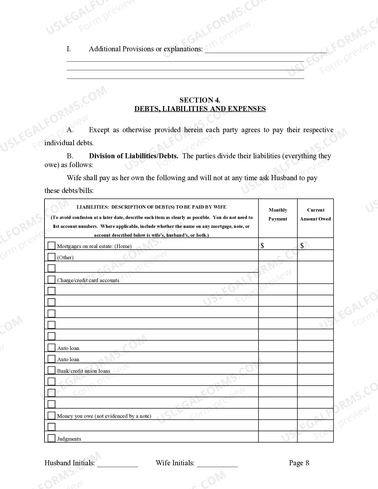 Preview Marital Legal Separation and Property Settlement Agreement where Minor Children and Parties May have Joint Property or Debts and Divorce Action Filed