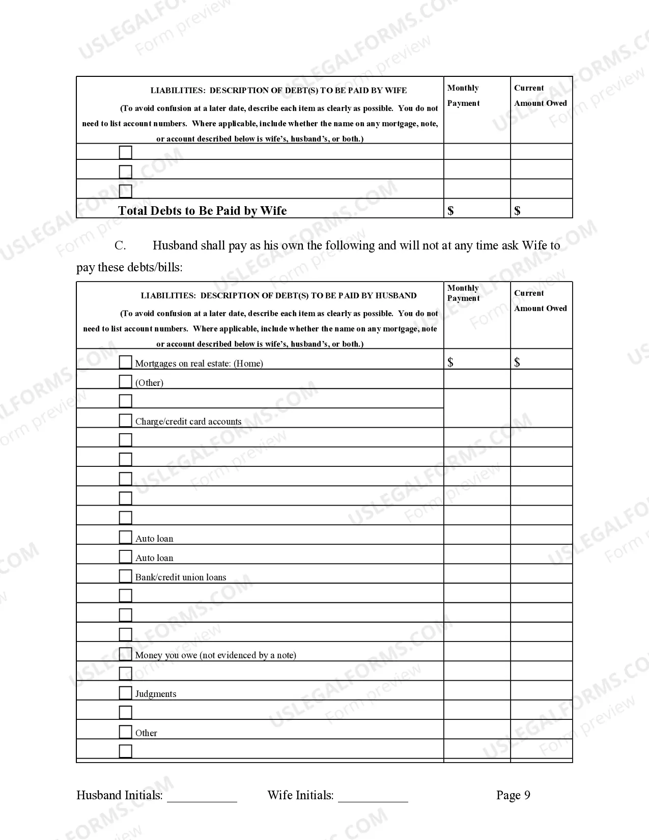 Preview Marital Legal Separation and Property Settlement Agreement Minor Children Parties May have Joint Property or Debts effective Immediately