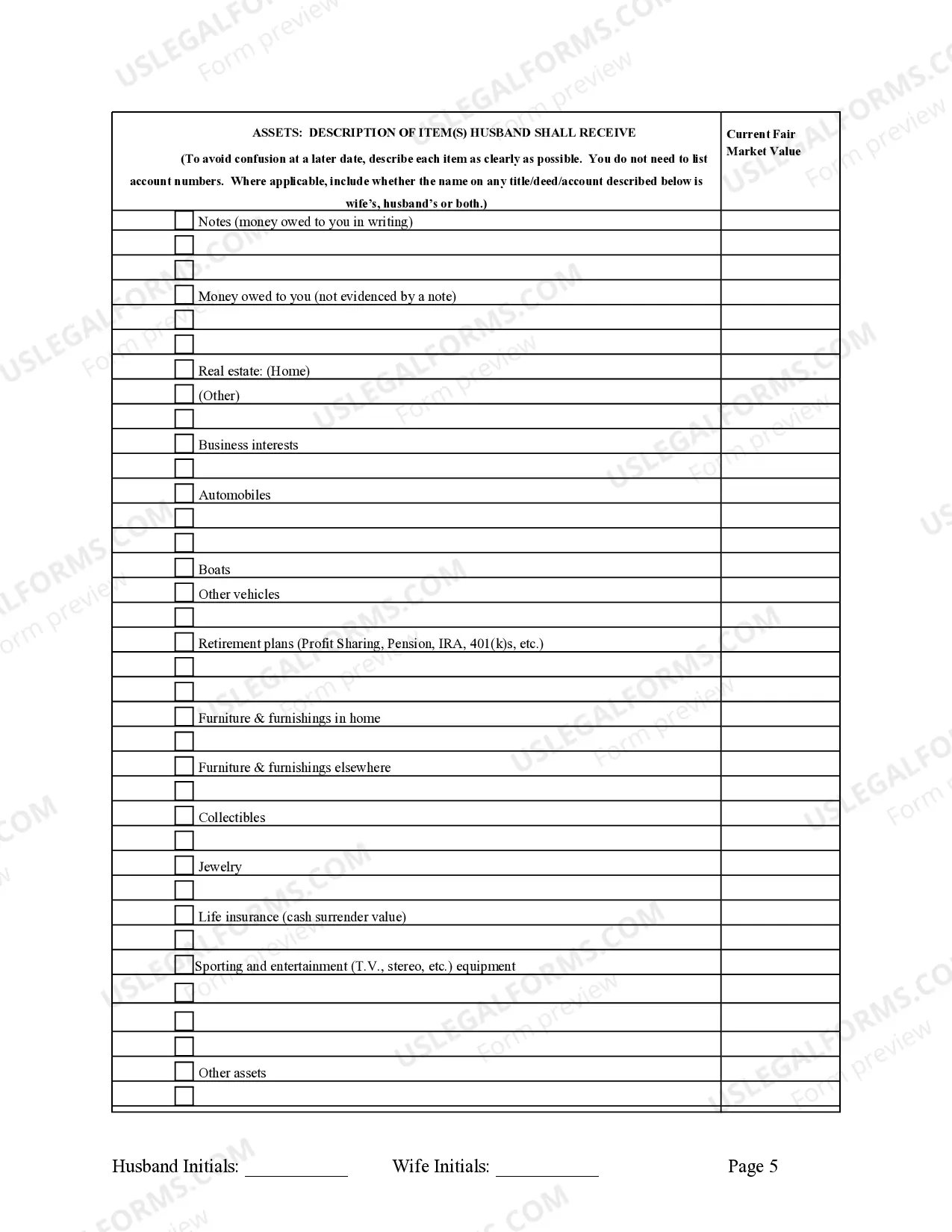 Preview Marital Legal Separation and Property Settlement Agreement no children parties may have Joint Property or Debts effective Immediately