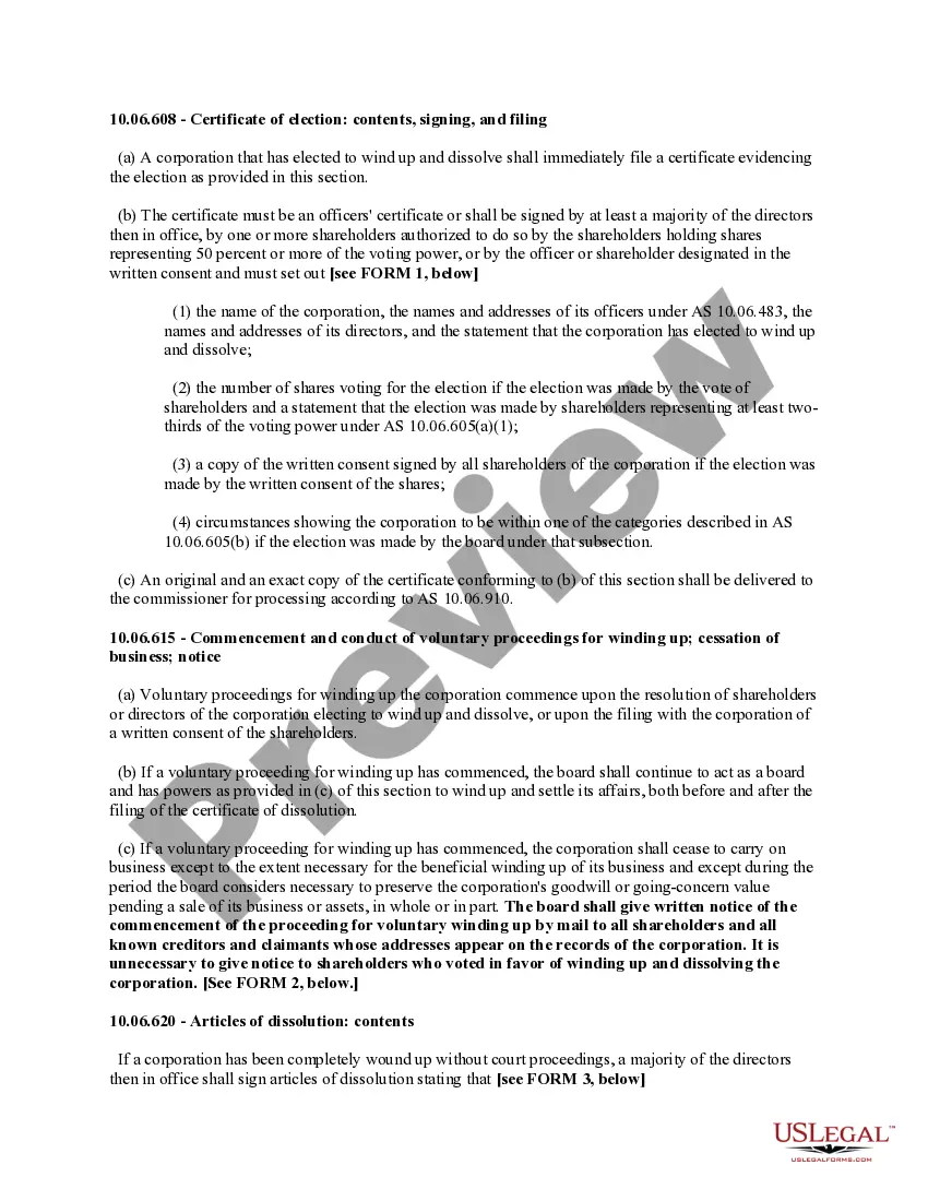 Get Alaska Dissolution Package to Dissolve Corporation Preview Alaska Dissolution Package to Dissolve Corporation