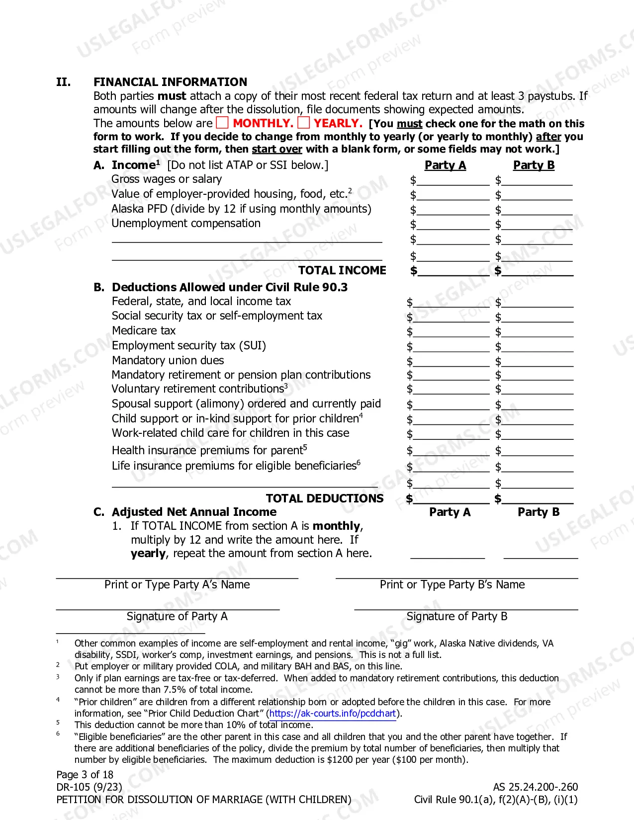 Preview Dissolution of Marriage Packet for Spouses Filing Together - With Minor Children