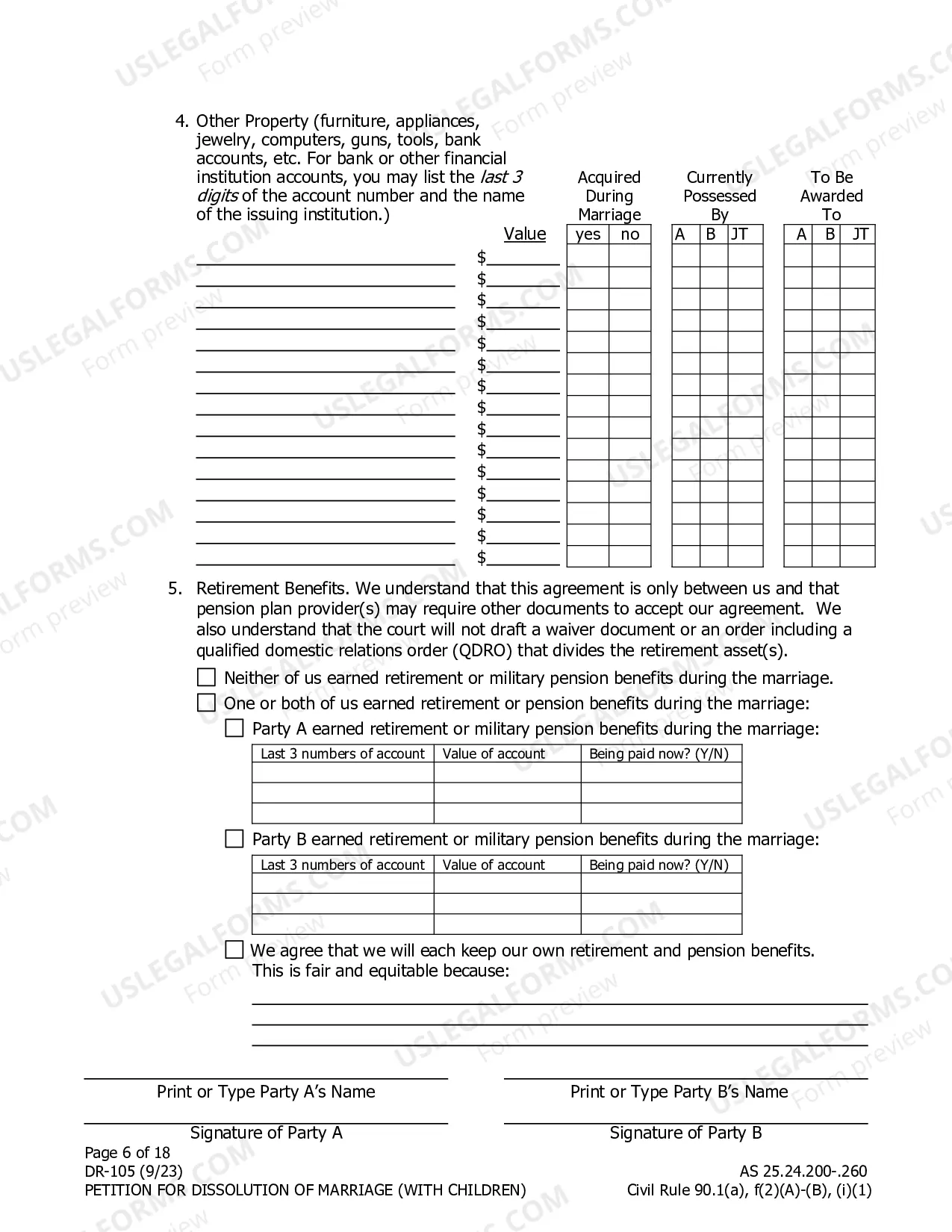 Preview Dissolution of Marriage Packet for Spouses Filing Together - With Minor Children