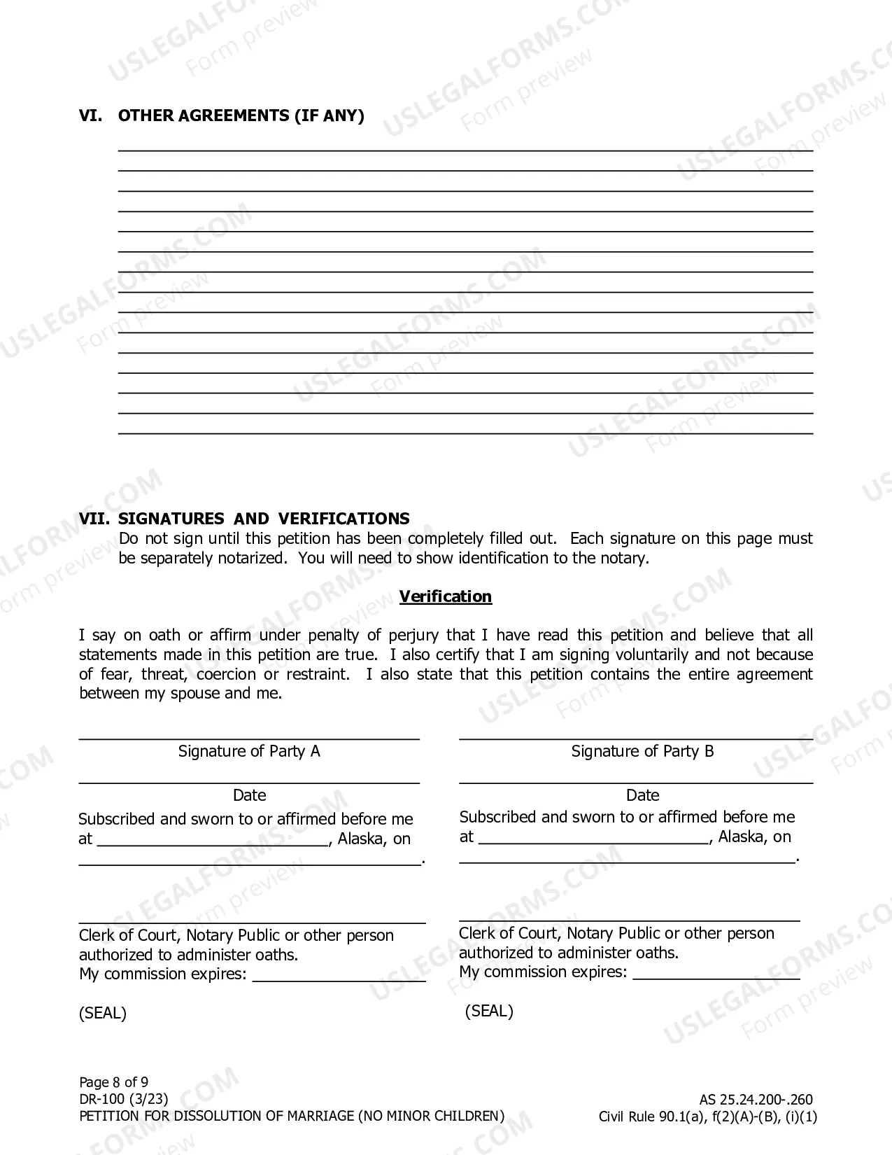 Preview Dissolution Packet #2, DR-2 (For married people without minor children)