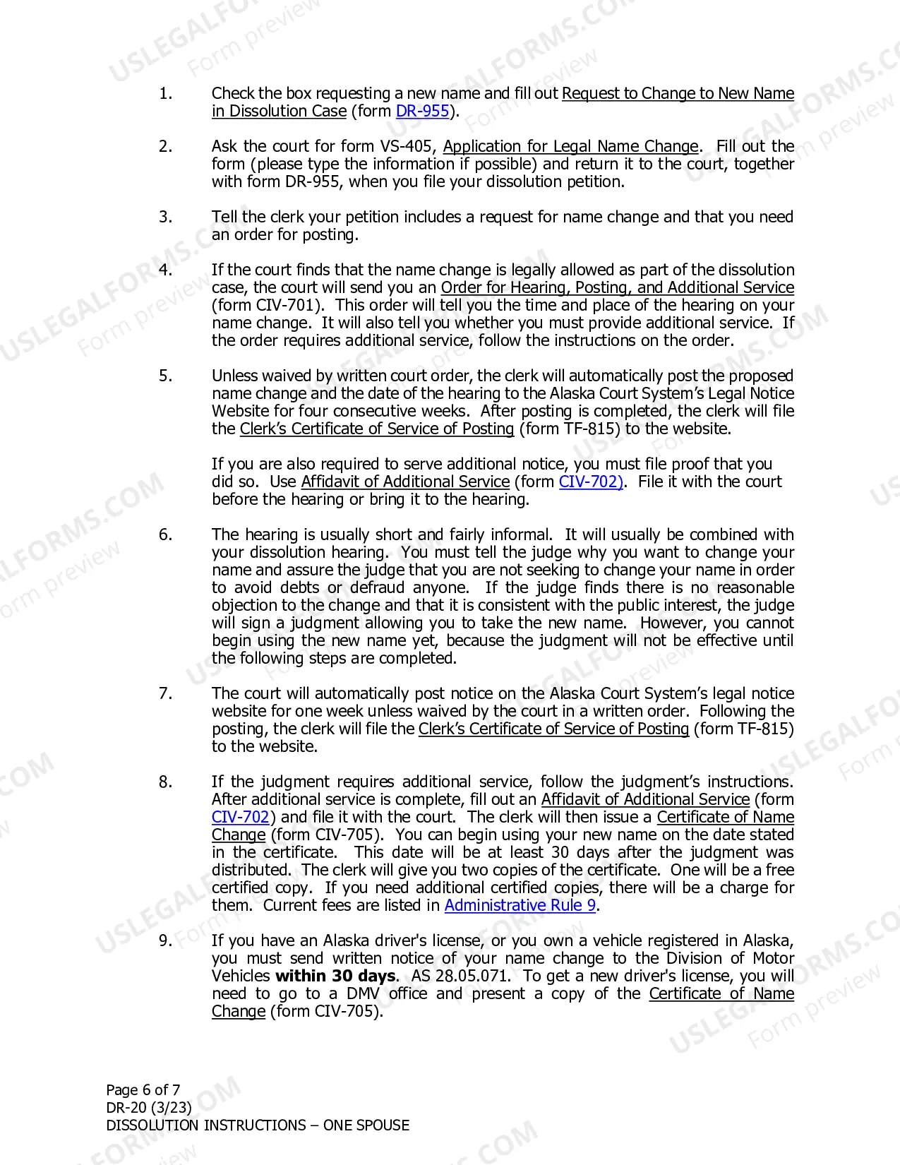 Preview Instructions for Dissolution of Marriage for One Spouse Filing Alone when the Other Spouse Cannot Be Located