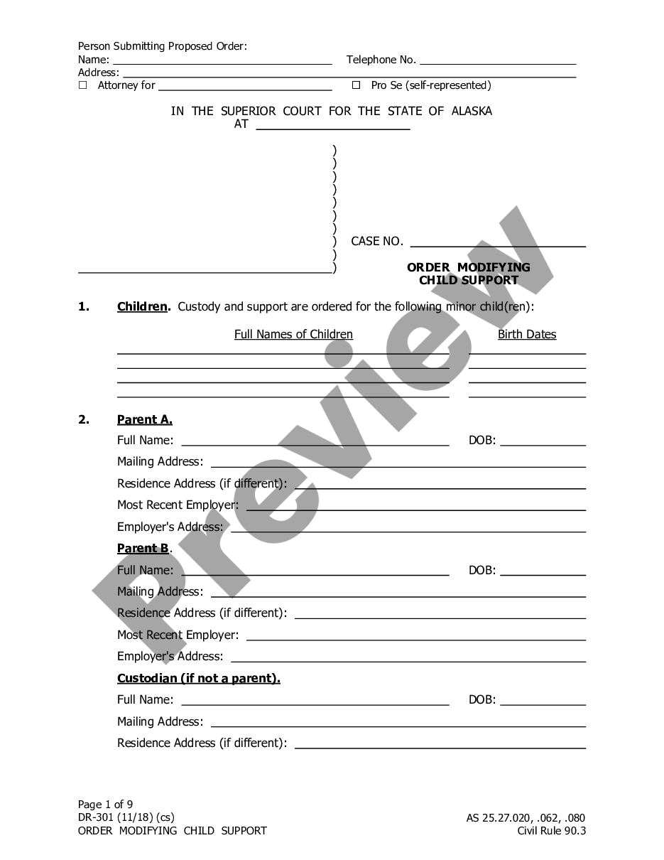 page 0 Order for Modification of Child Support preview