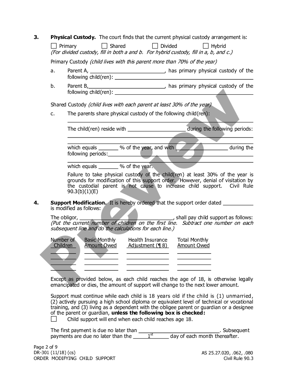 page 1 Order for Modification of Child Support preview