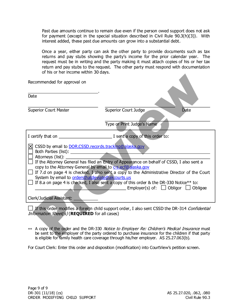 page 8 Order for Modification of Child Support preview