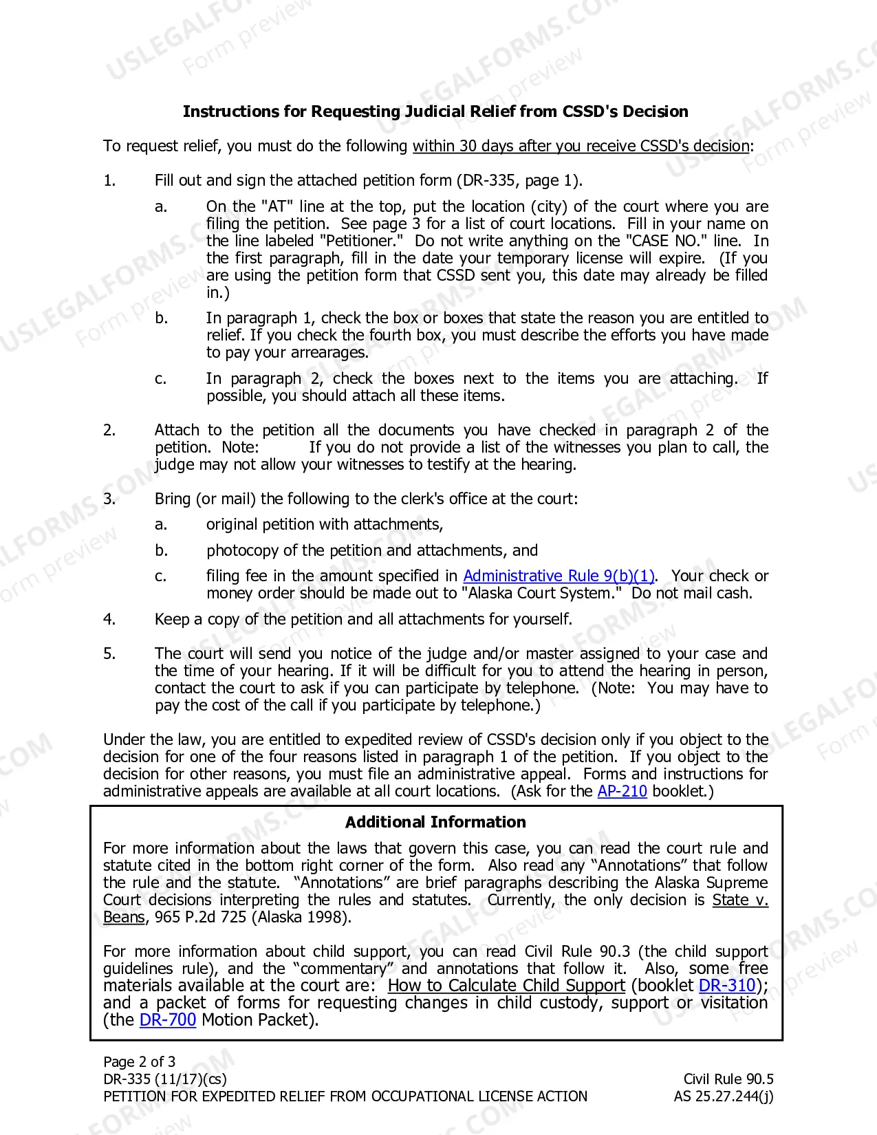 Preview Petition for Expedited Relief from Occupational License Action