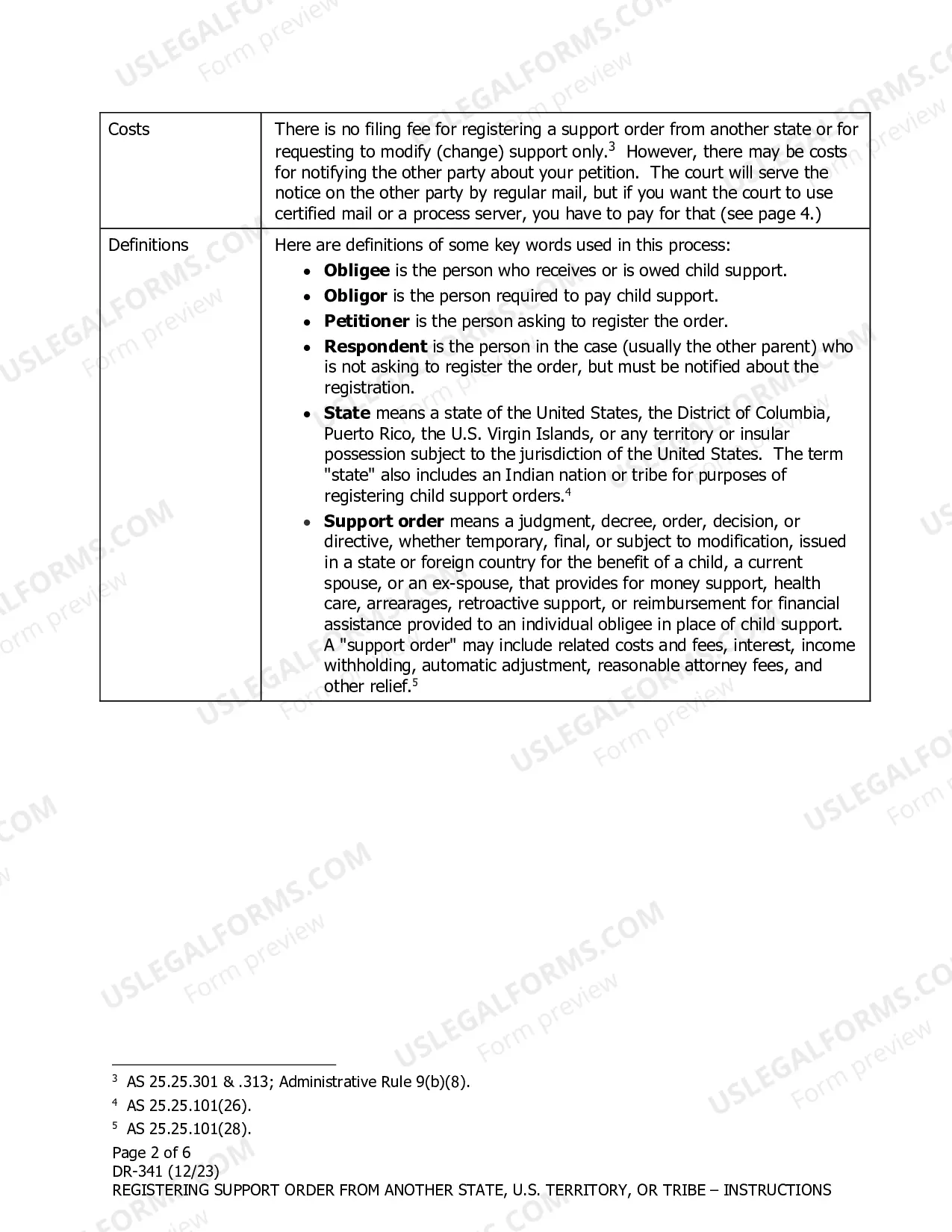 Preview Instructions to Register a Child Support or Spousal Support Order Issued by Another State or Tribe