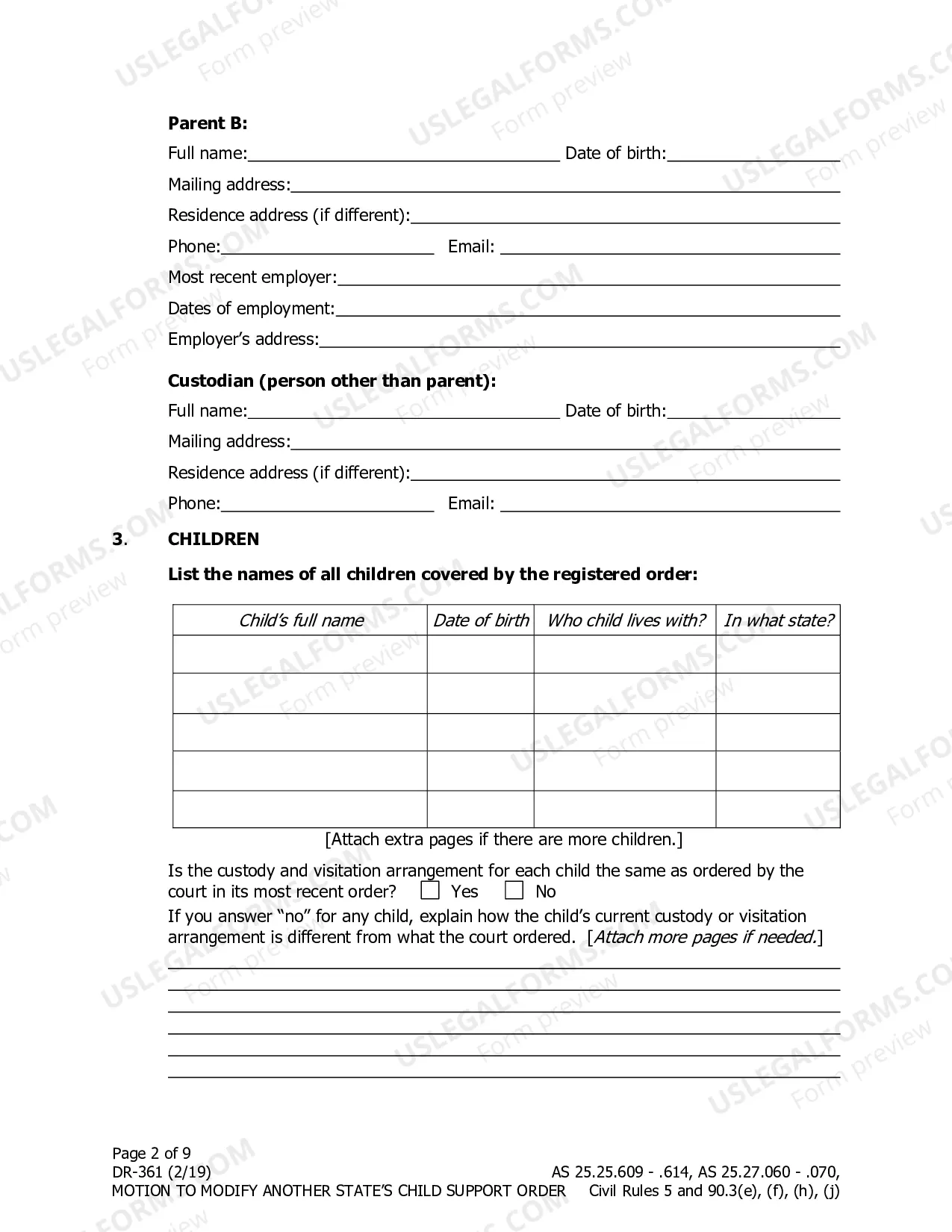 Preview Motion to Modify Another State's Child Support Order