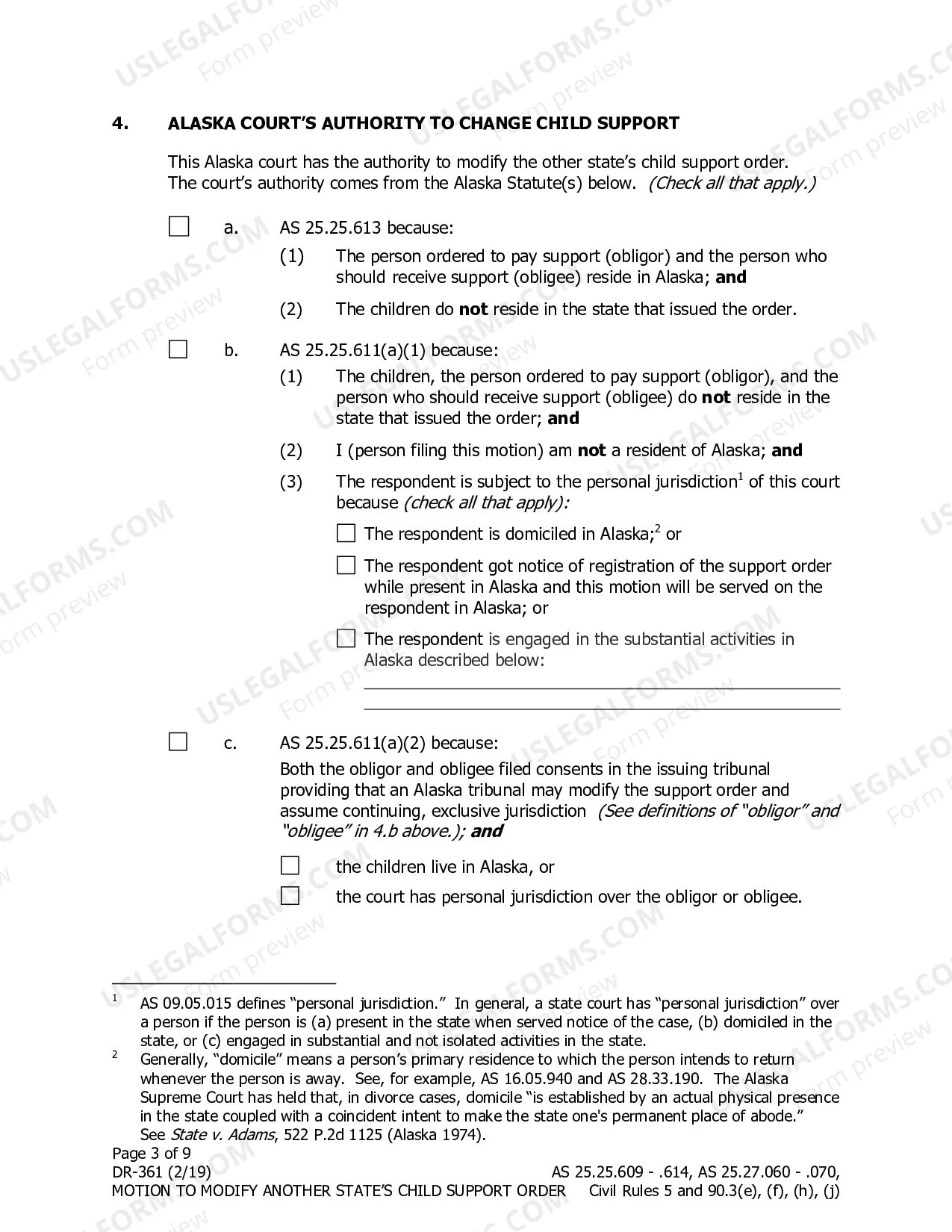 Preview Motion to Modify Another State's Child Support Order