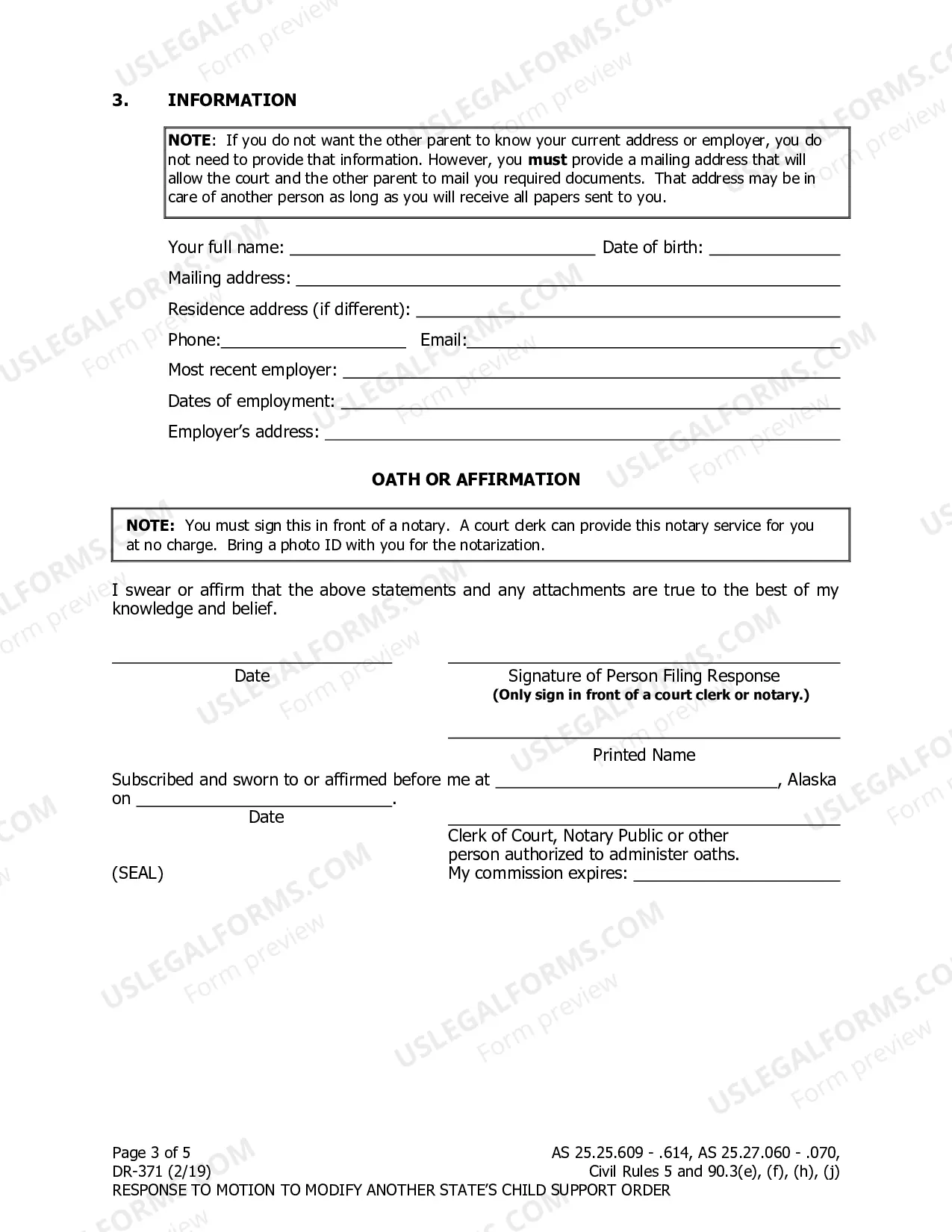 Preview Response to Motion to Modify Another State's Child Support Order