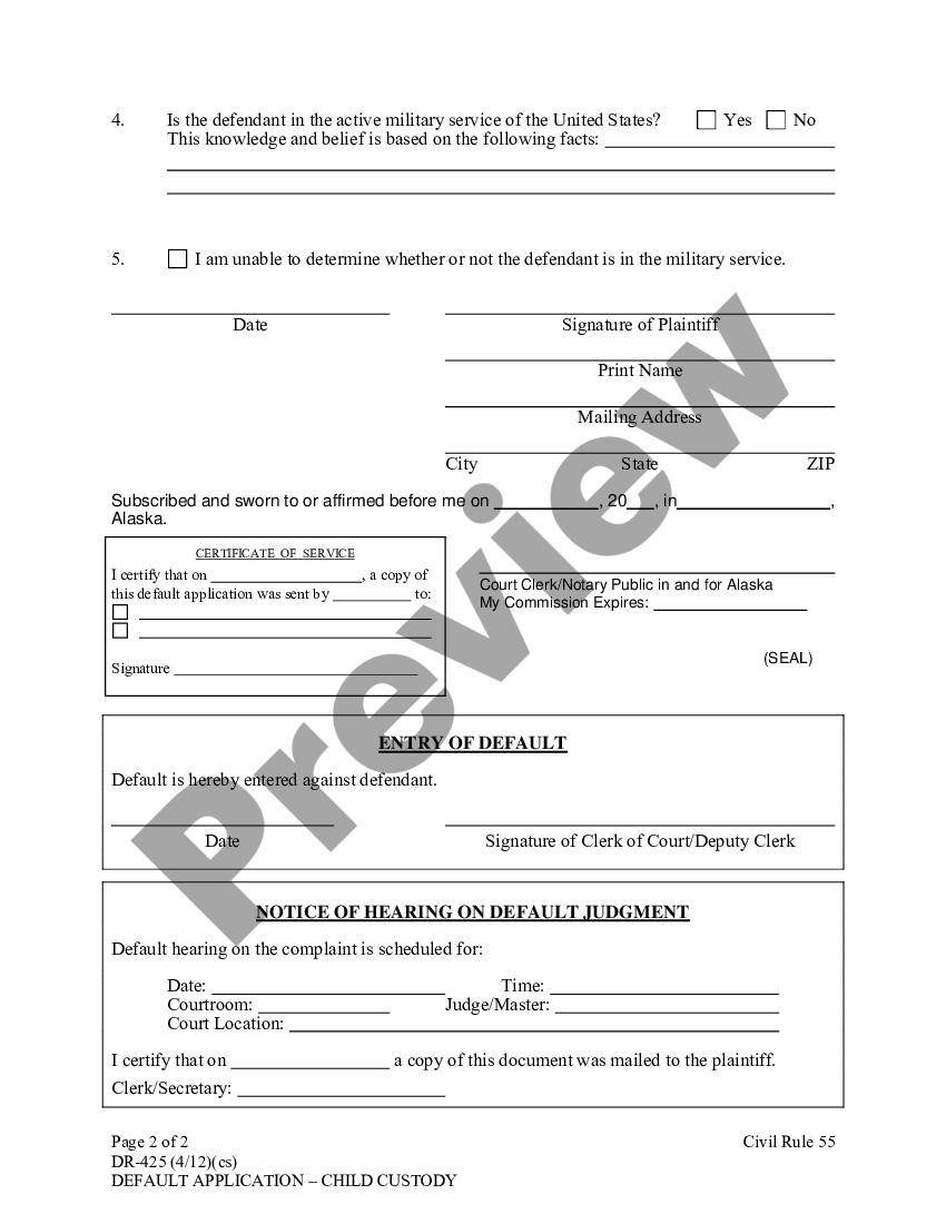 Alaska Default Application - Child Custody - Alaska Child Custody Forms ...