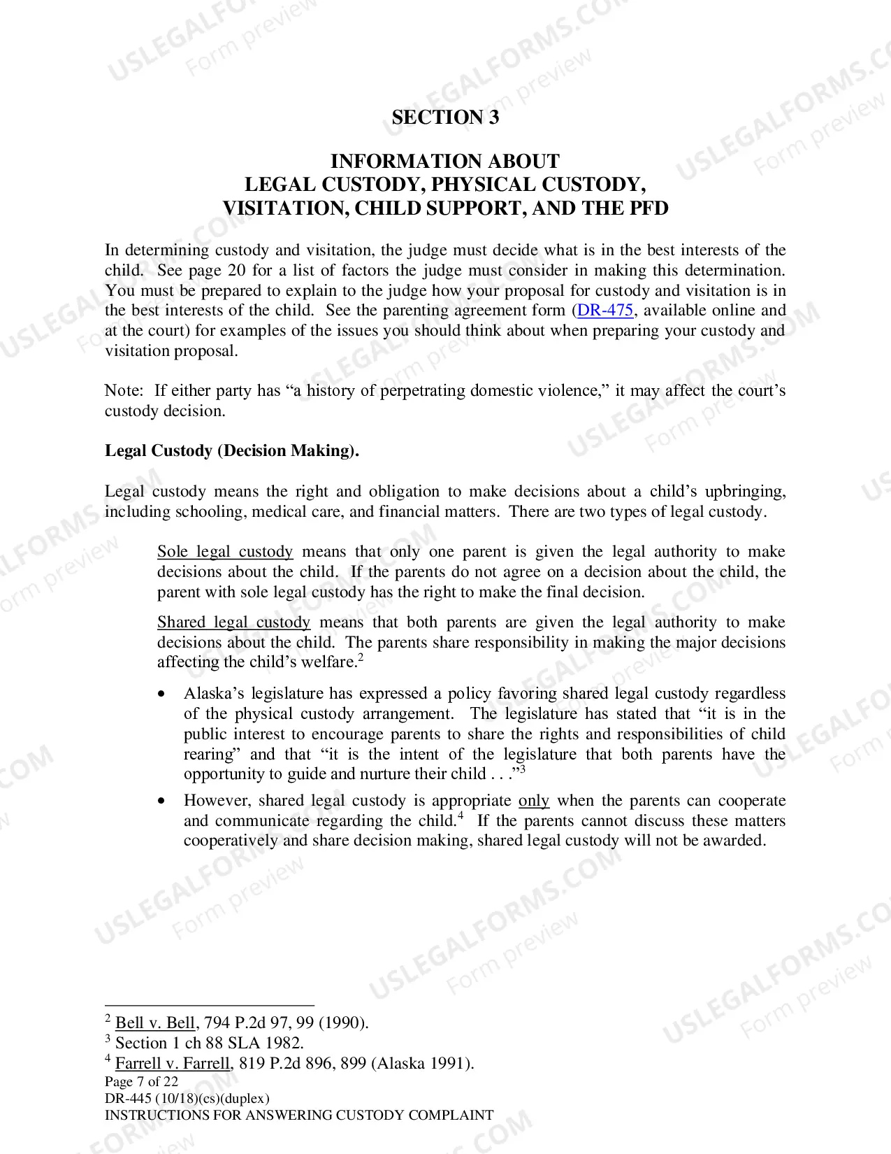 Preview Instructions for Answering a Child Custody Complaint