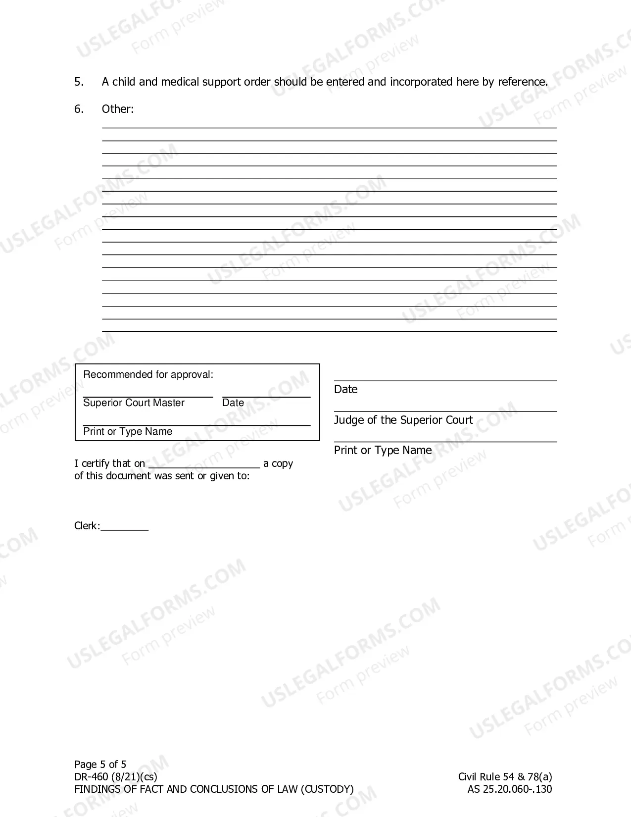 Preview Custody Judgment and Decree, DR-465