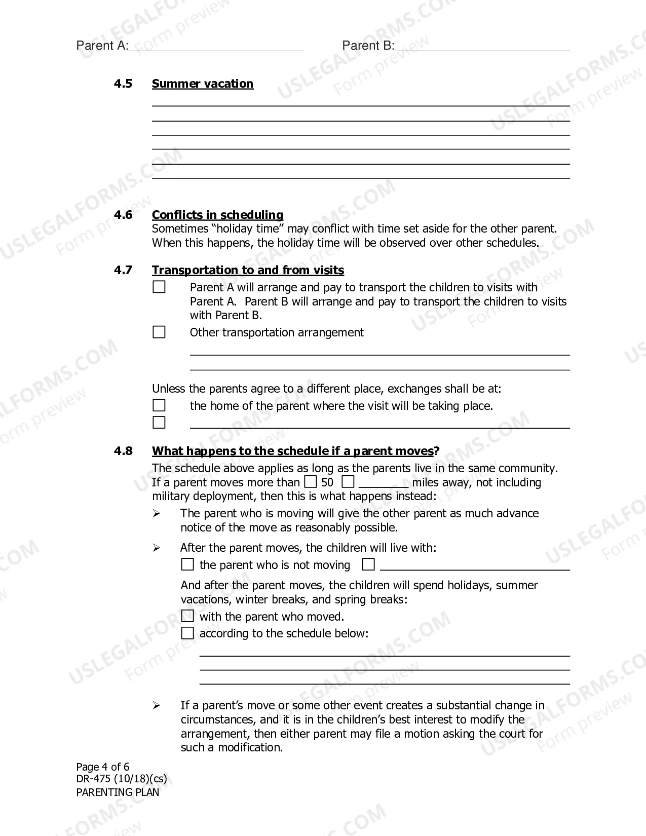Preview Parenting Agreement