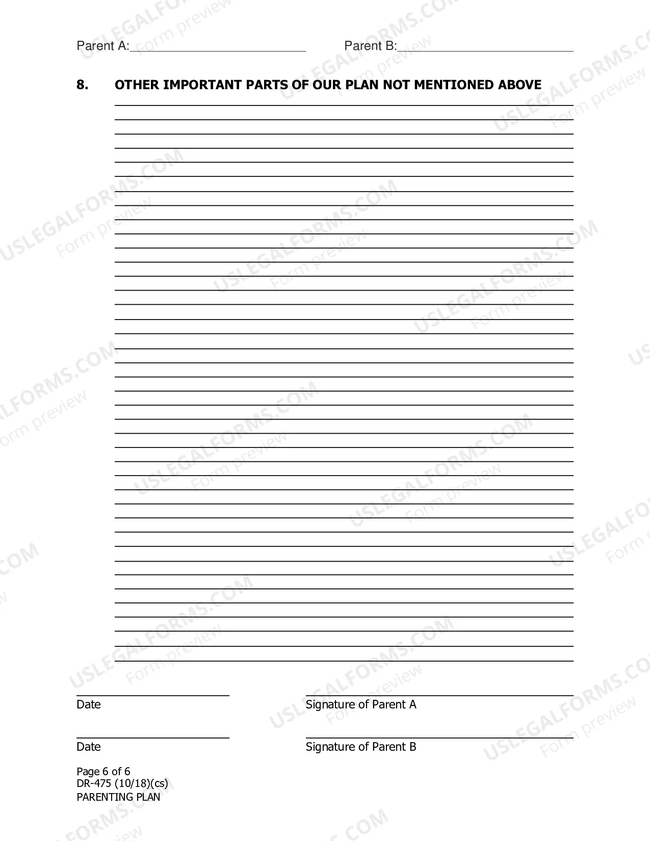 Preview Parenting Agreement