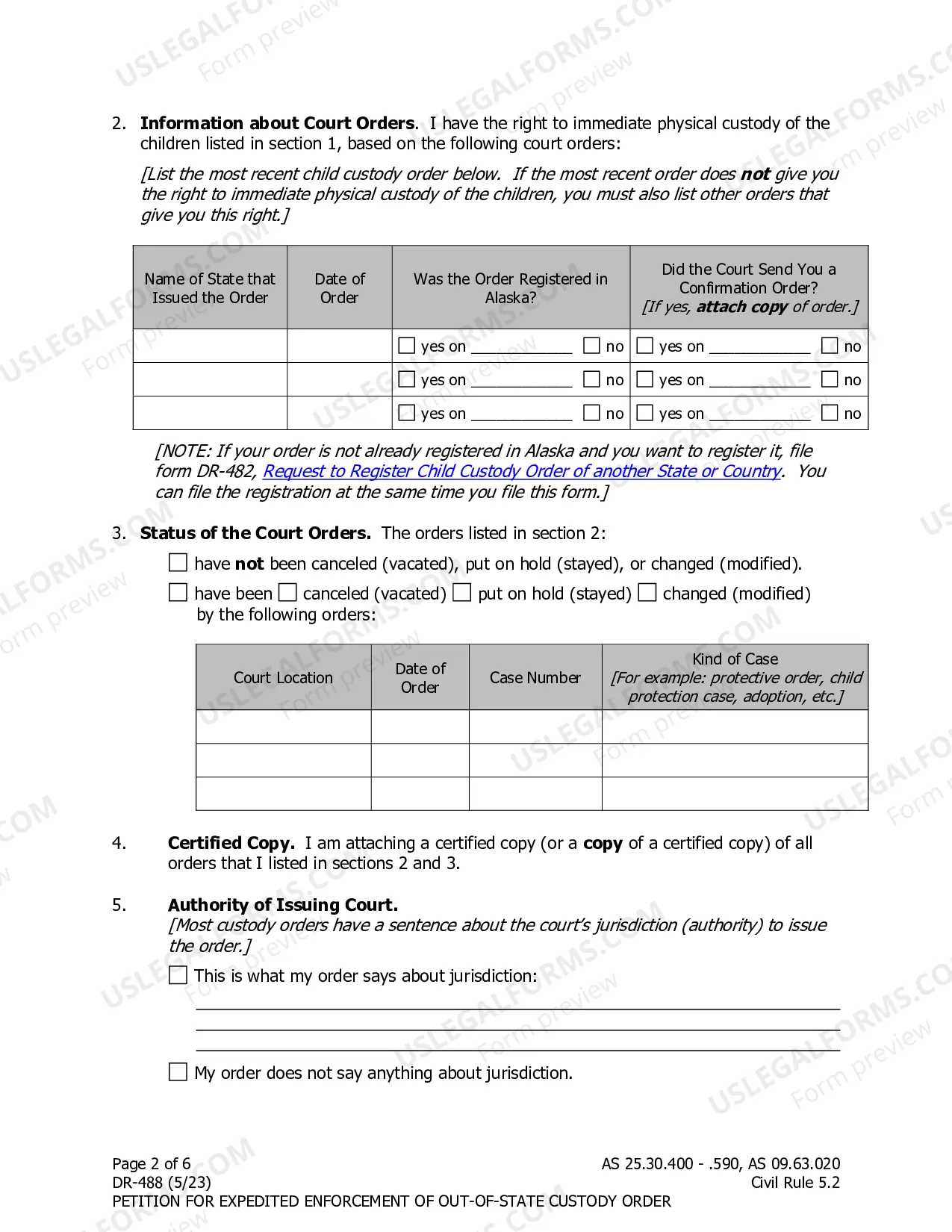 Preview Petition for Expedited Enforcement of Custody Order from Another State or Country