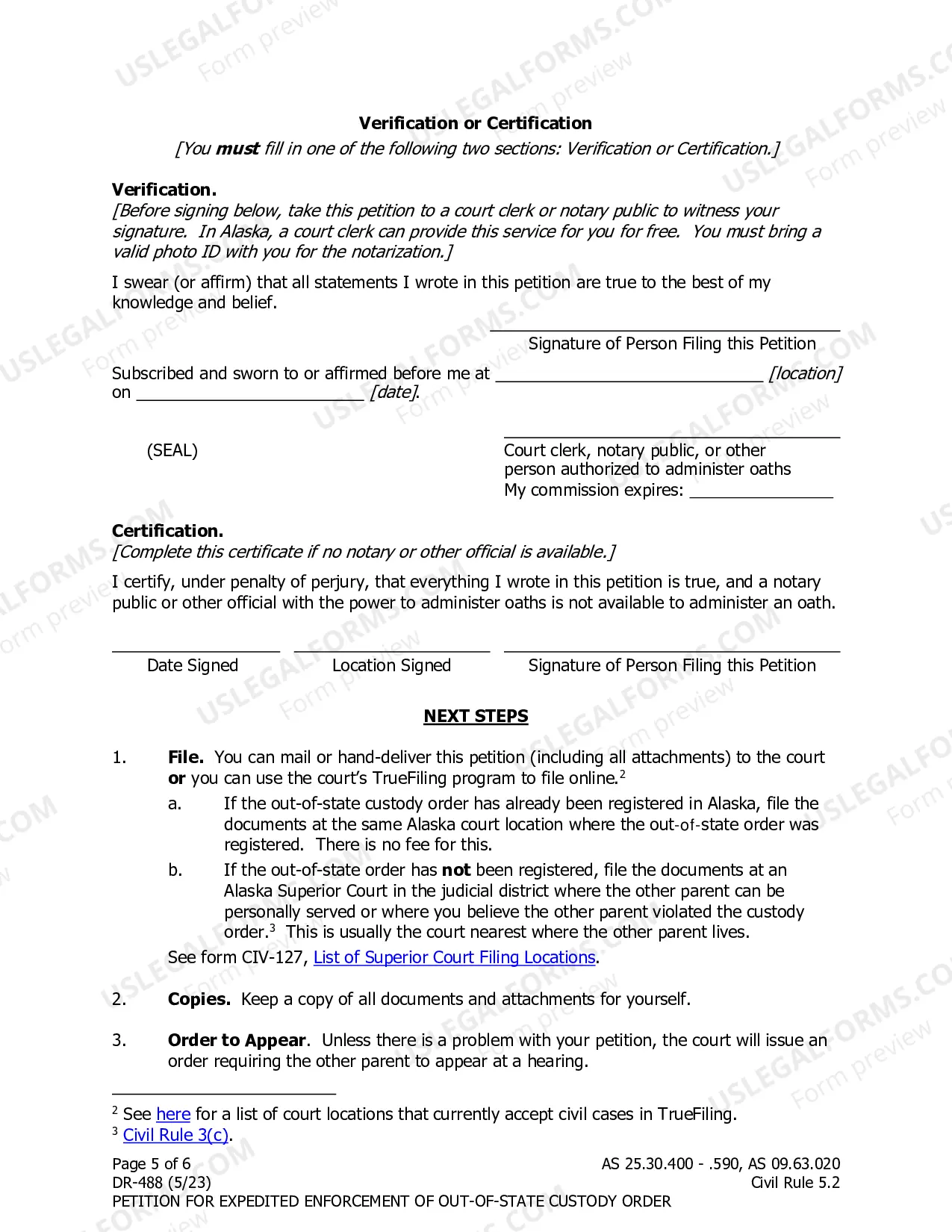 Preview Petition for Expedited Enforcement of Custody Order from Another State or Country