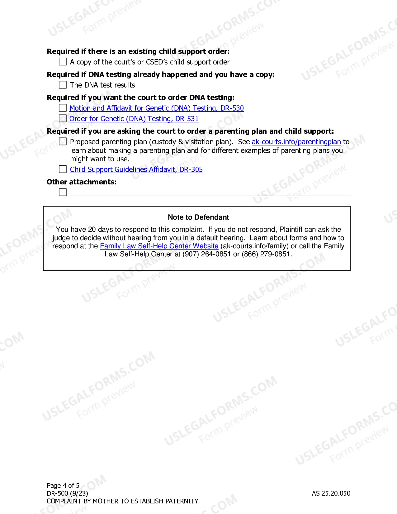 Preview Complaint by Mother to Establish Paternity