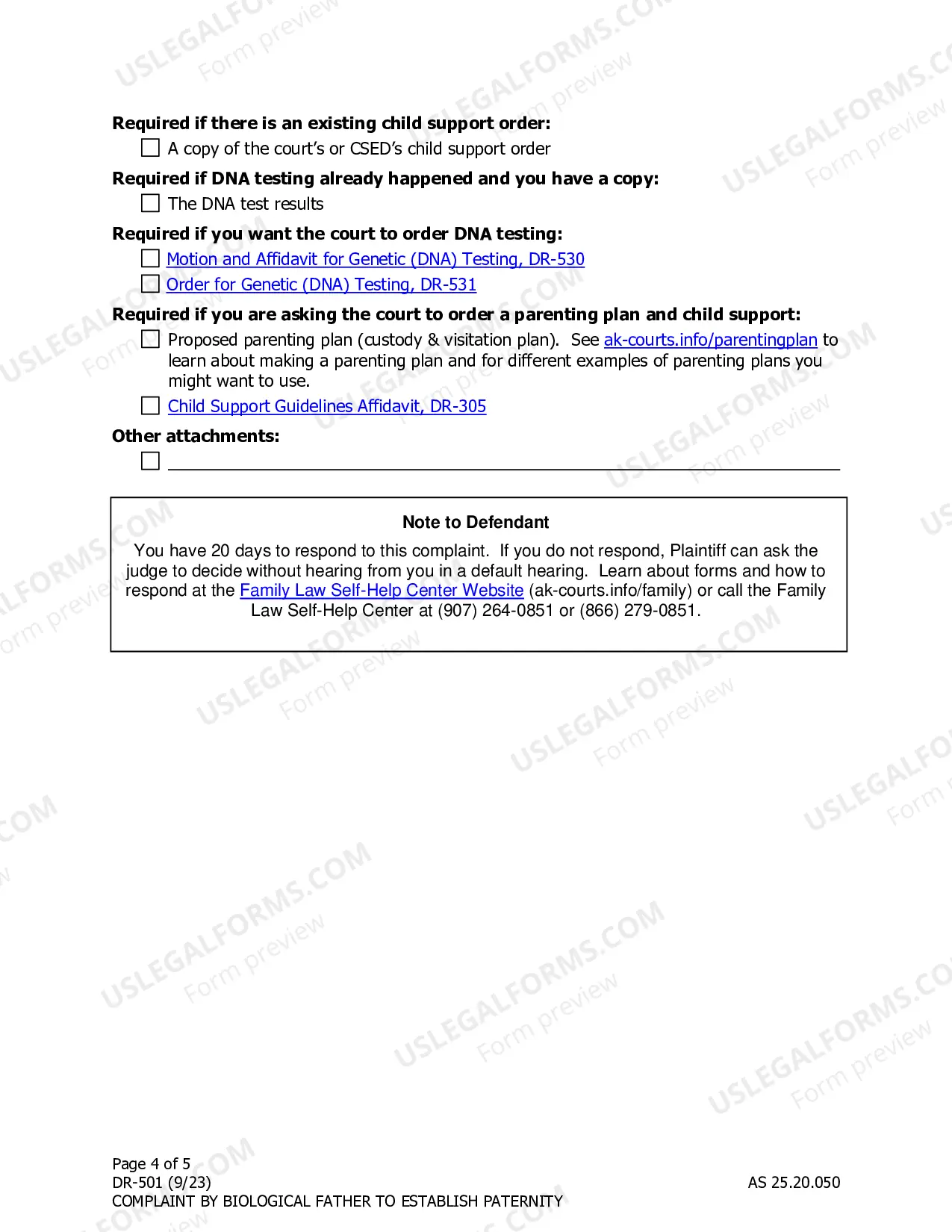 Preview Complaint by Biological Father to Establish Paternity
