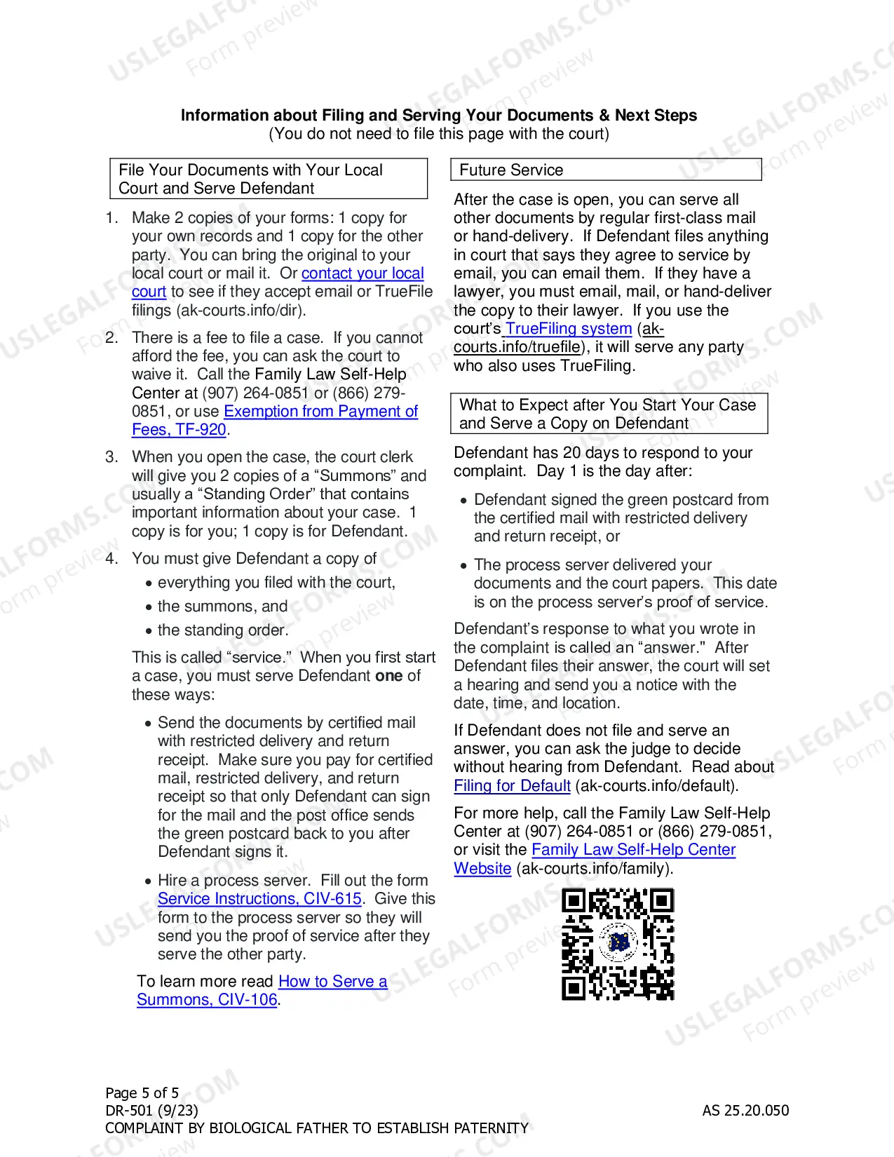 Preview Complaint by Biological Father to Establish Paternity