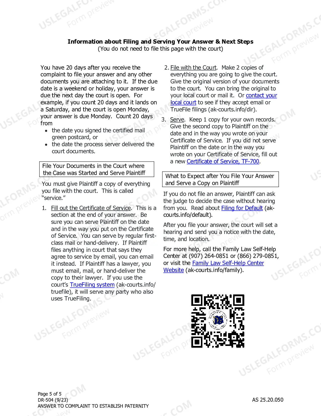 Preview Answer and Counterclaim to Complaint to Establish Paternity